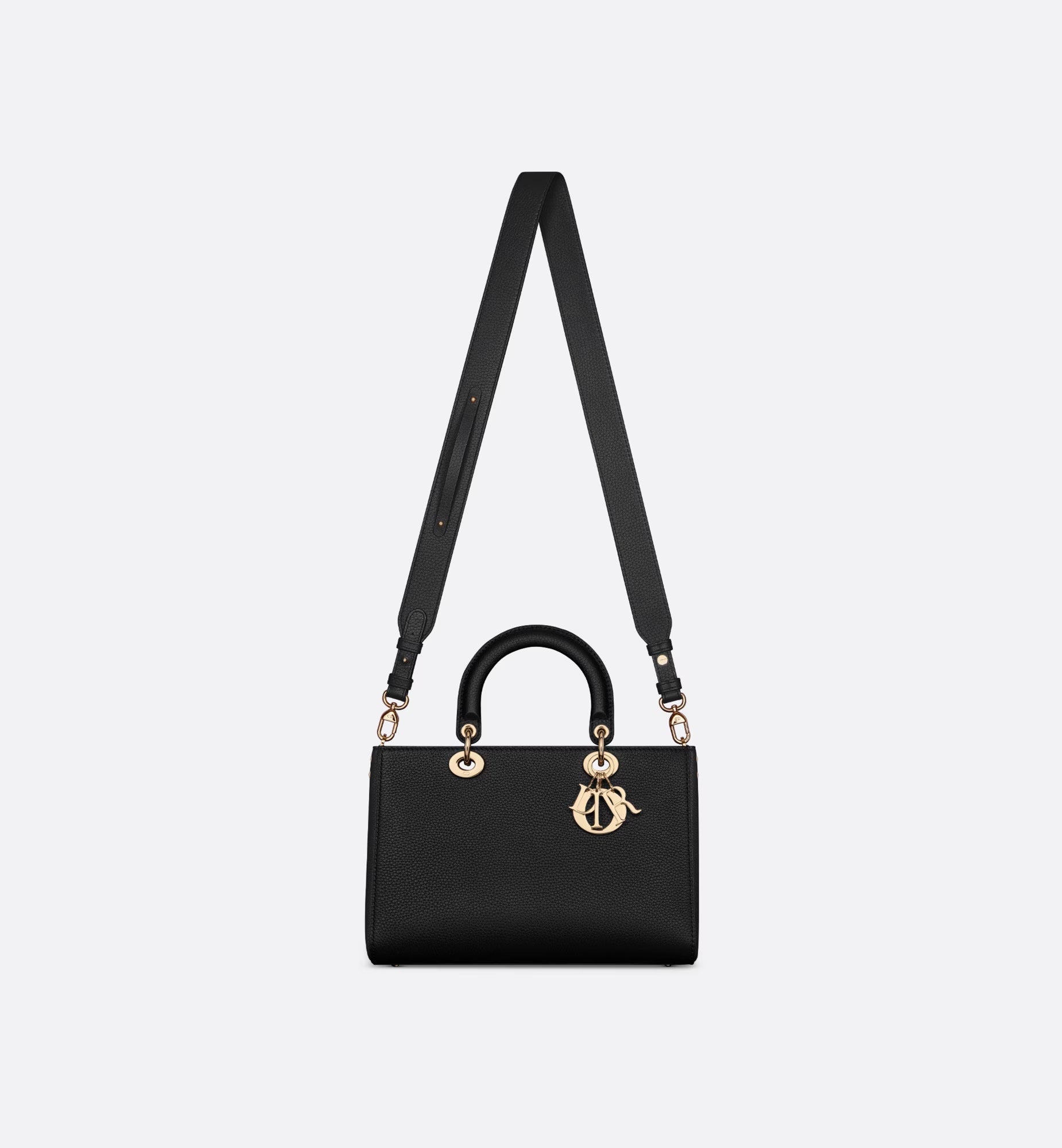 CHRISTIAN DIOR GRAINED CALFSKIN LARGE LADY DIOR BAG