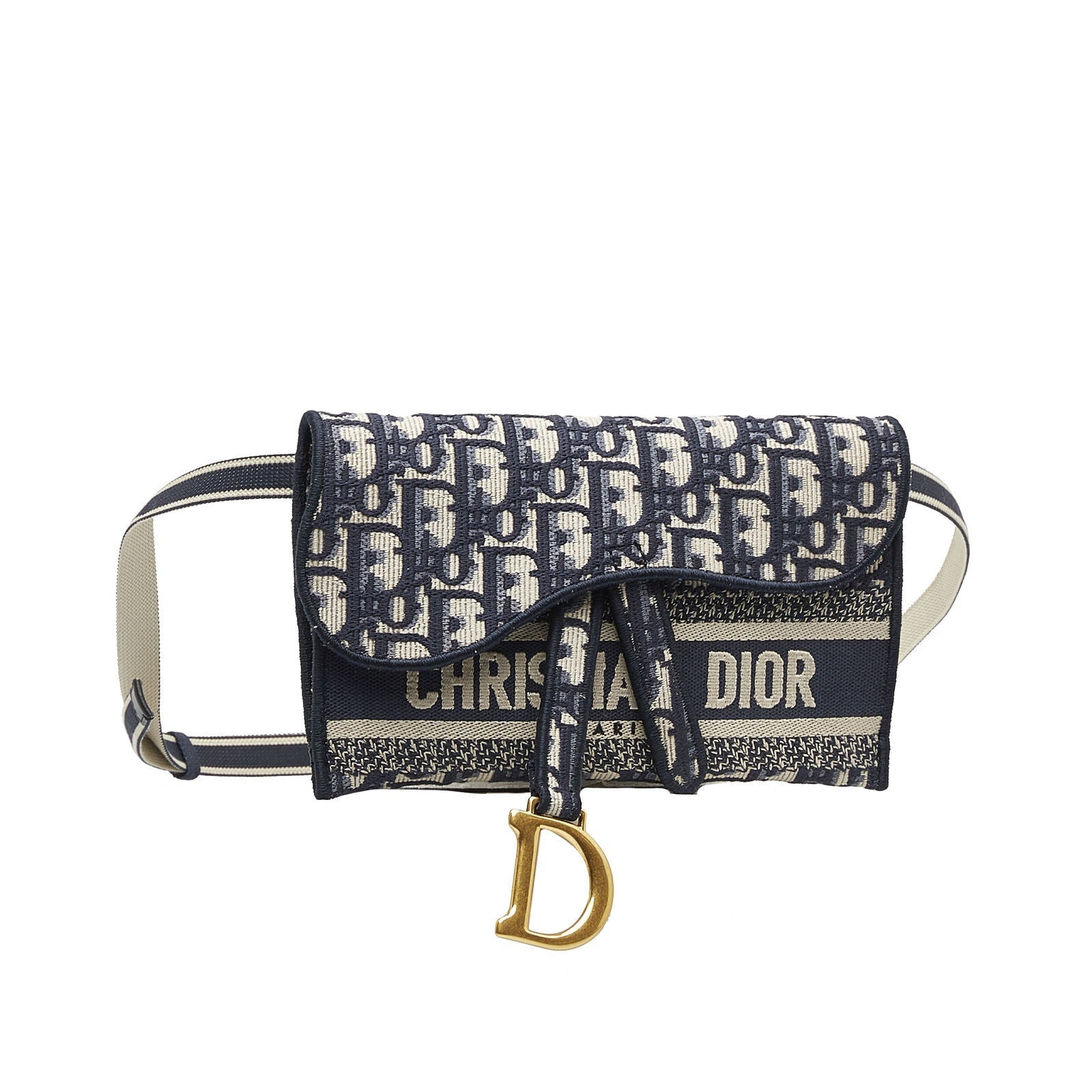 CHRISTIAN DIOR OBLIQUE SLIM SADDLE POUCH