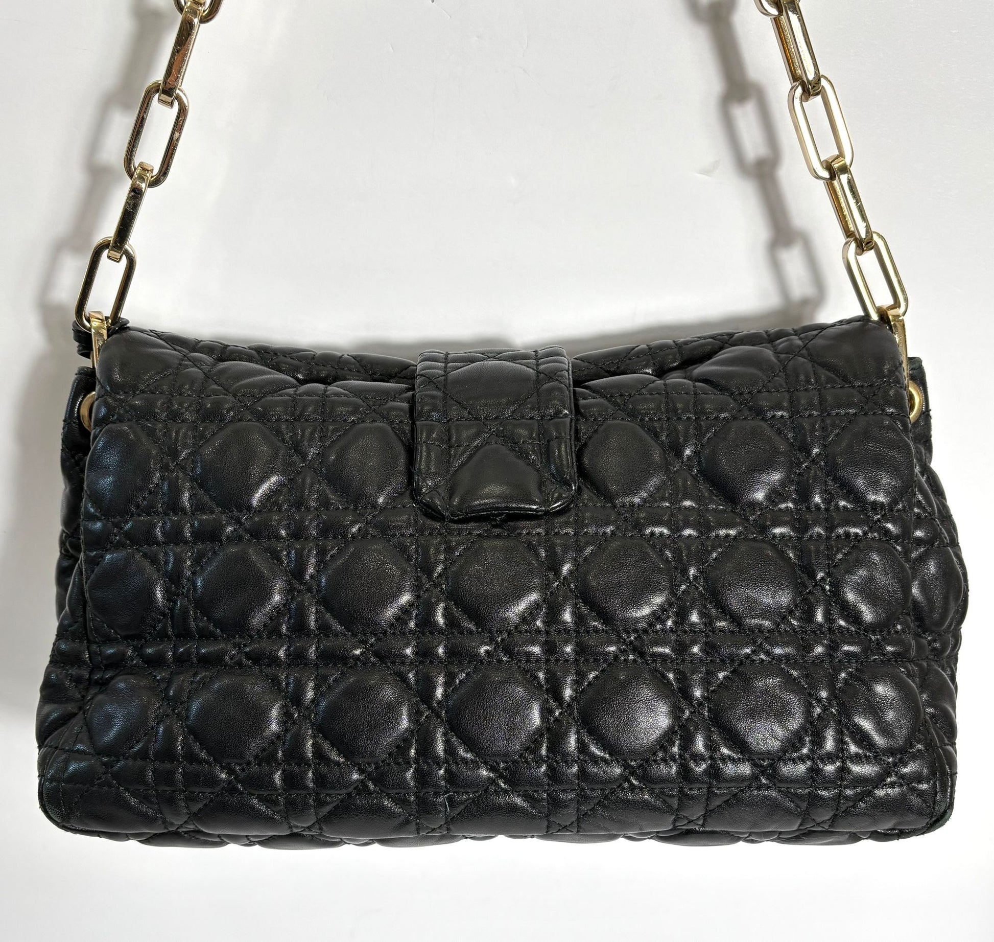 DIOR LAMBSKIN CANNAGE NEW LOCK SHOULDER BAG