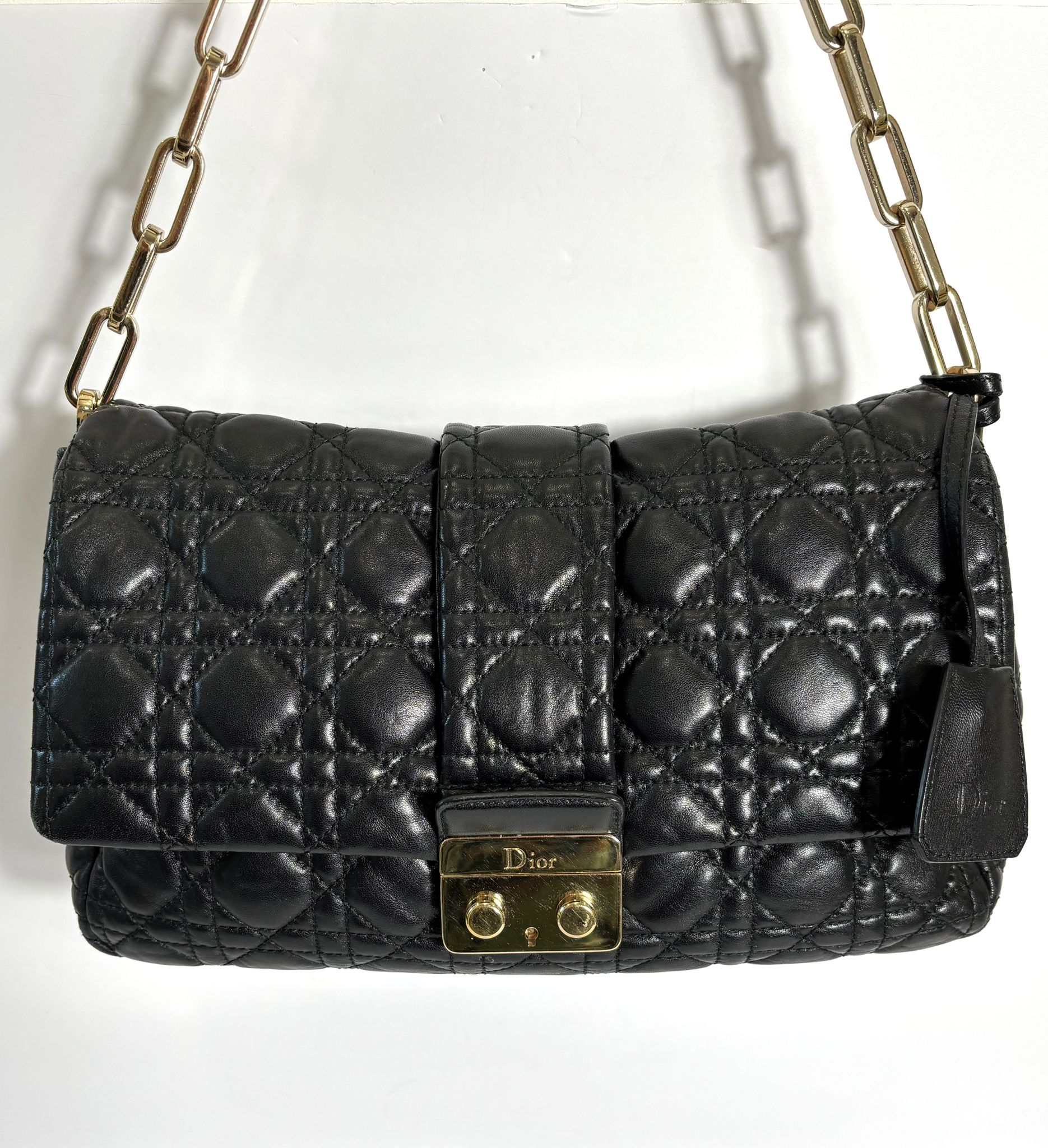 DIOR LAMBSKIN CANNAGE NEW LOCK SHOULDER BAG