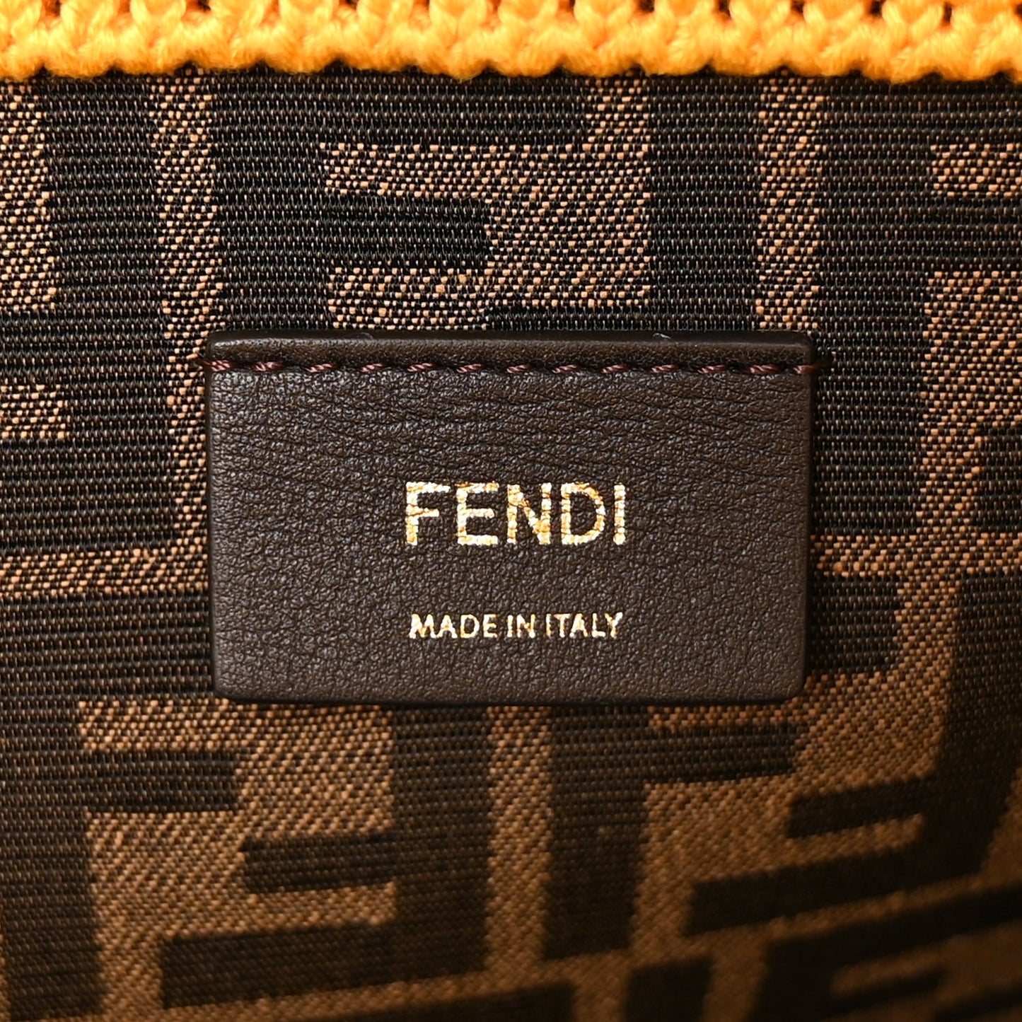 Fendi Crochet Vitello King Logo Plexiglass Medium Fendi Sunshine Shopper Tote Mimosa Panna