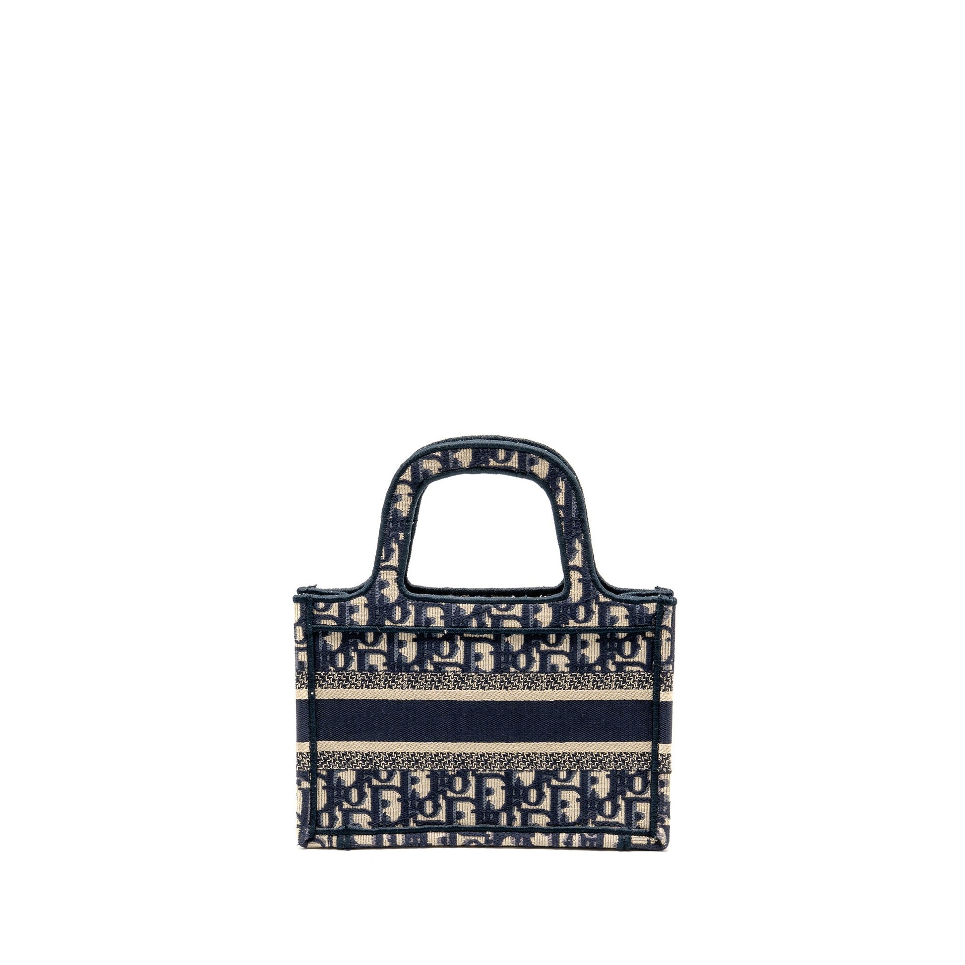 Dior Mini Book Tote Oblique Embroidery Blue