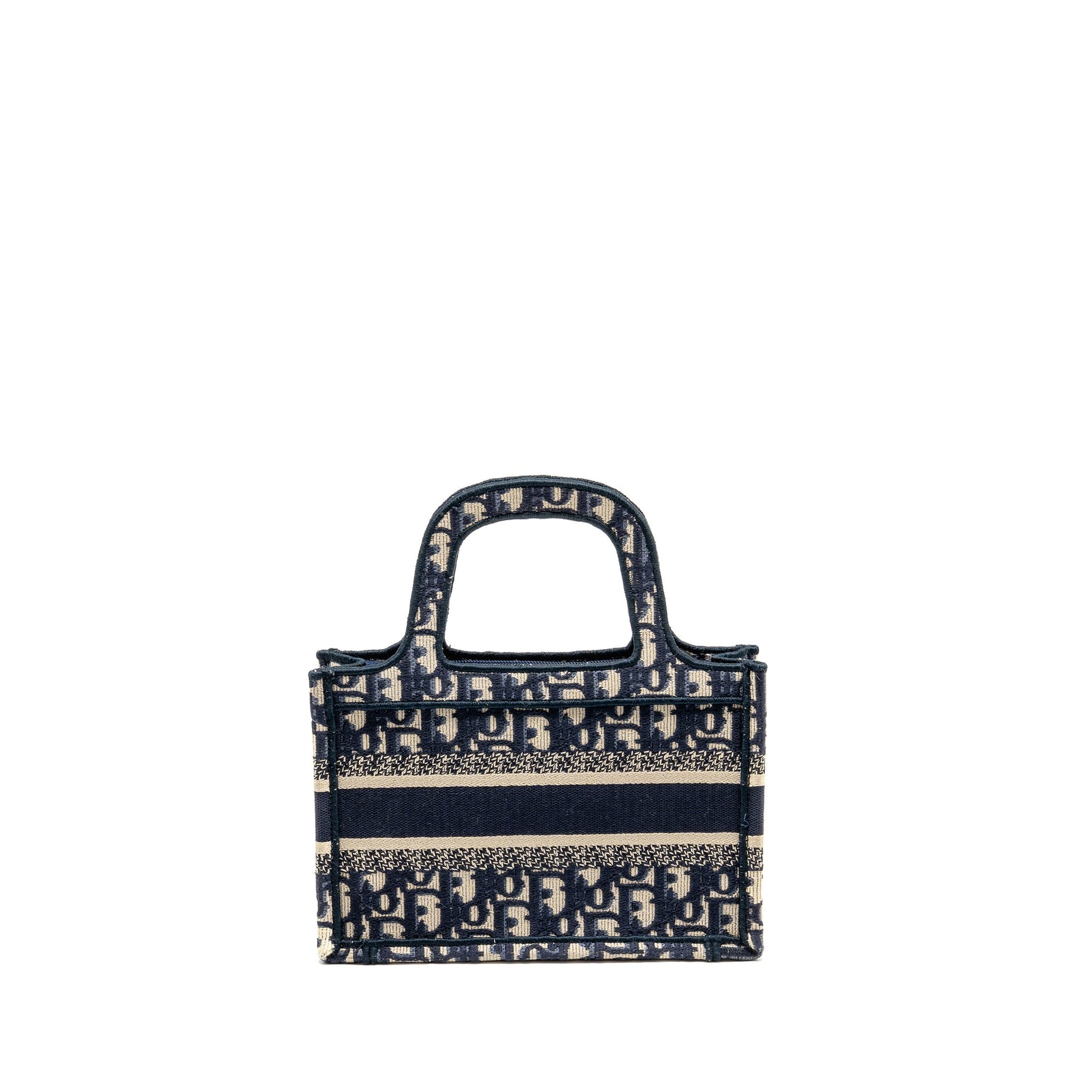 Dior Mini Book Tote Purse Blue Oblique Embriodery