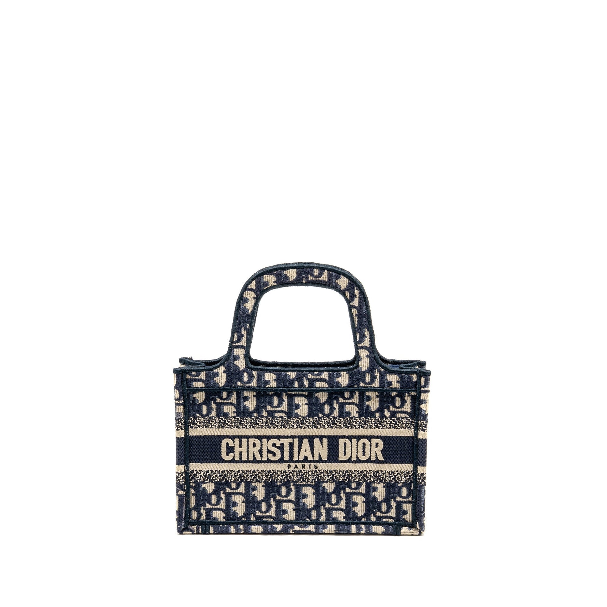 Dior Mini Book Tote Purse Blue Oblique Embriodery