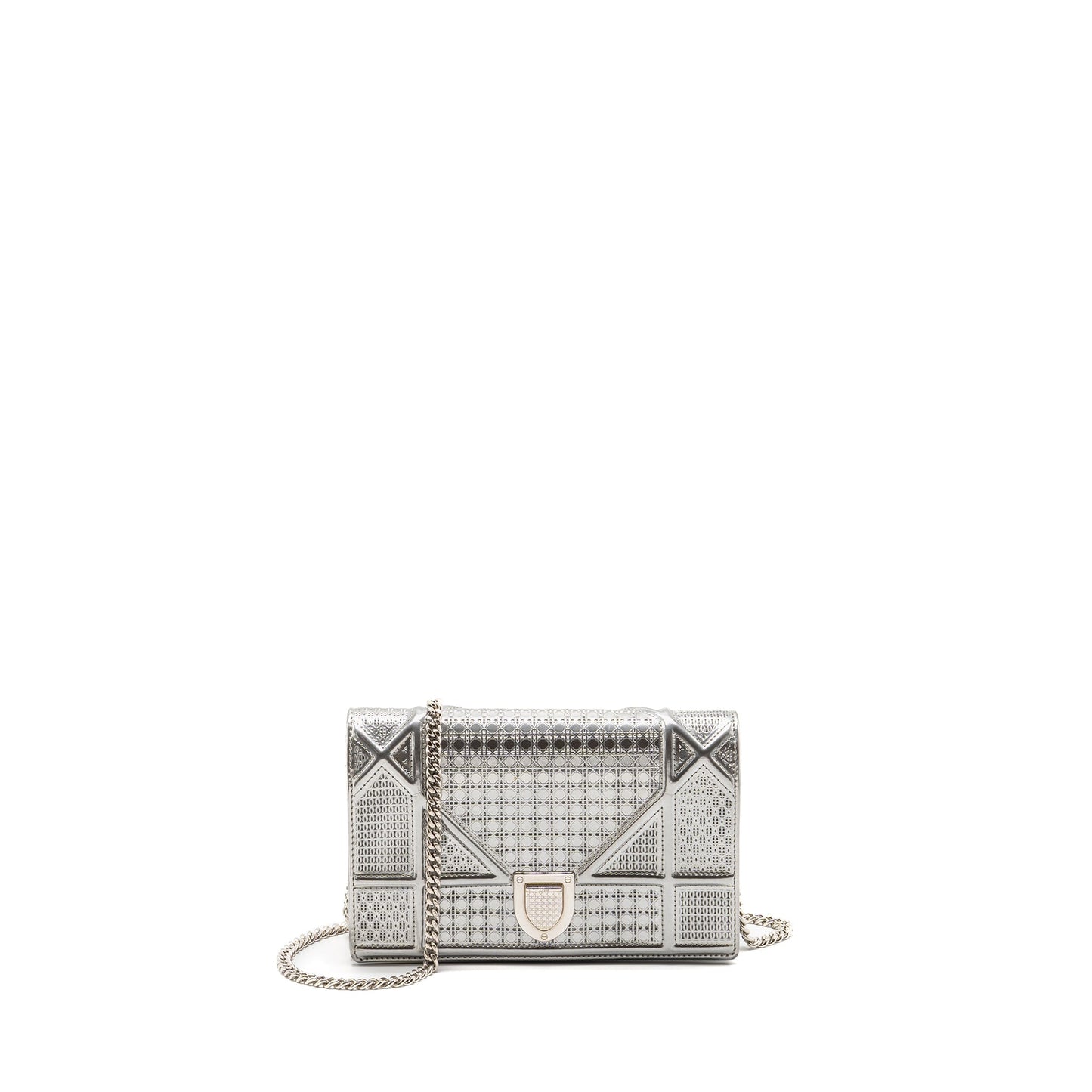 Dior Diorama Wallet On Chain Calfskin Silver