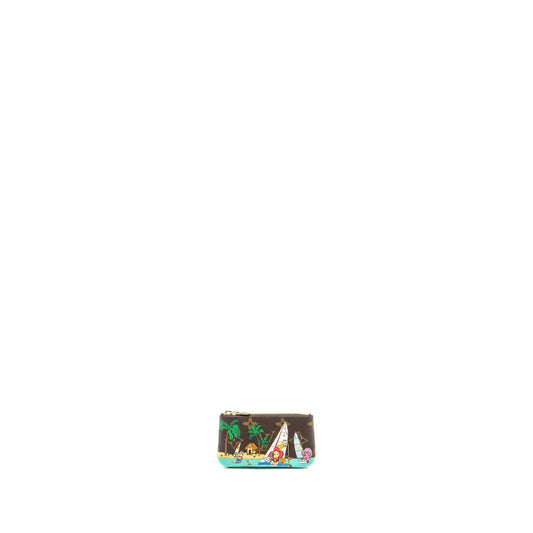 LOUIS VUITTON 2023 Christmas Animation Sailing Key Pouch Monogram Canvas Multicolour GHW