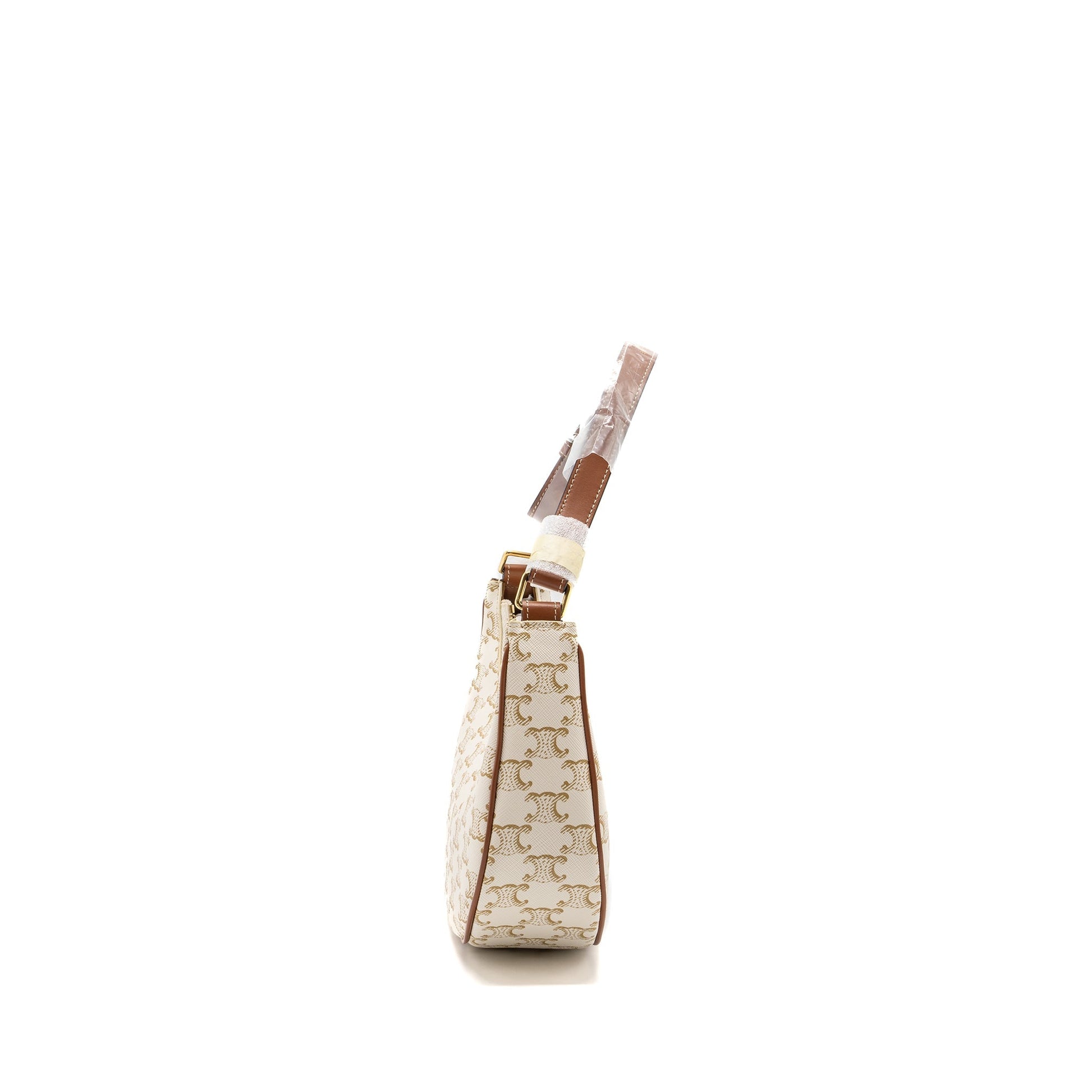 Celine Ava Bag Triomphe Canvas/Calfskin White GHW