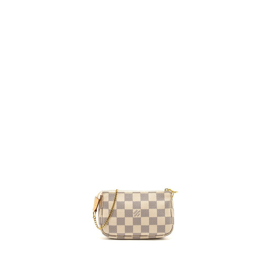 Louis Vuitton Mini Pochette Accessories Damier Azur Canvas GHW