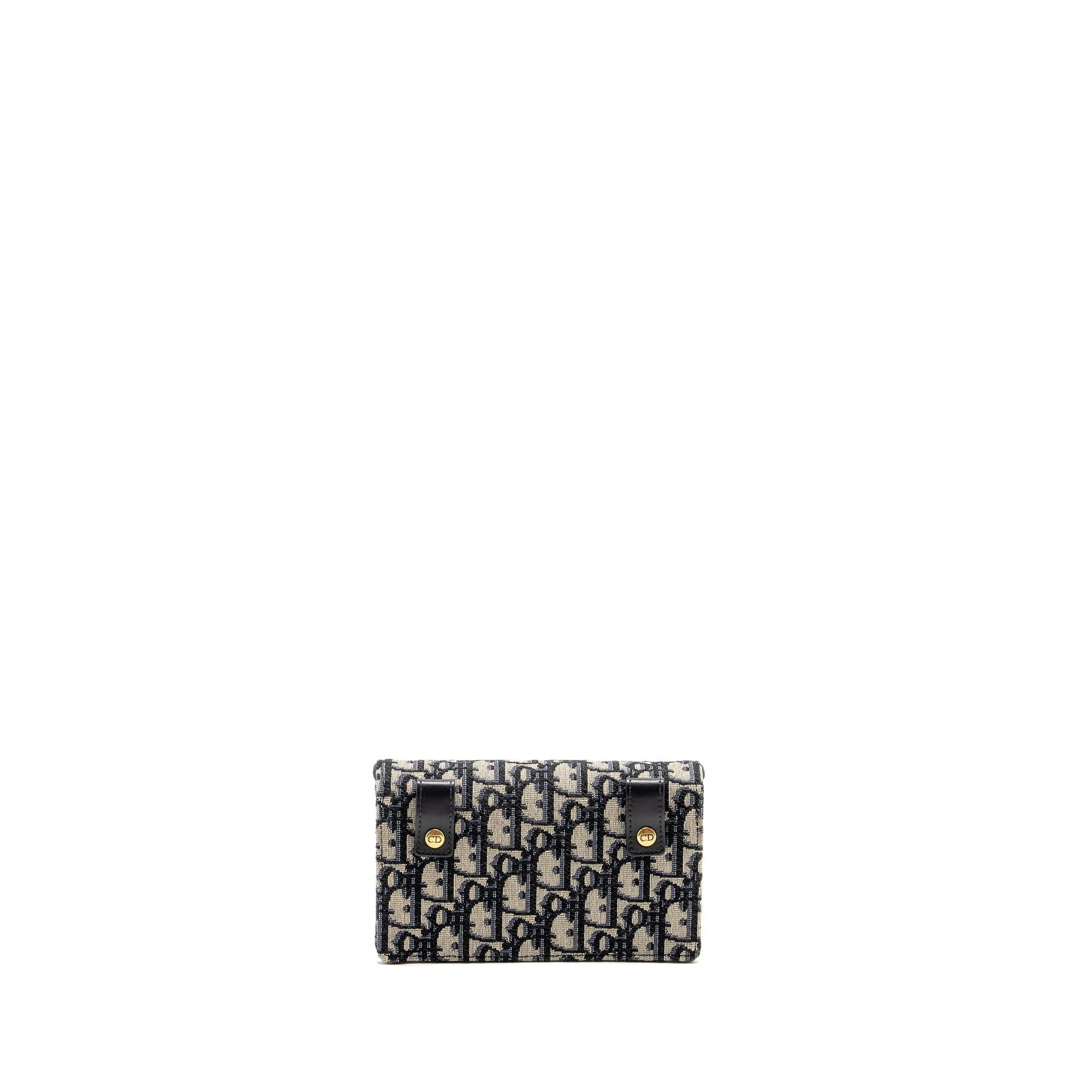 Dior Saddle Belt Purse/Pouch Blue Oblique Jacquard Canvas