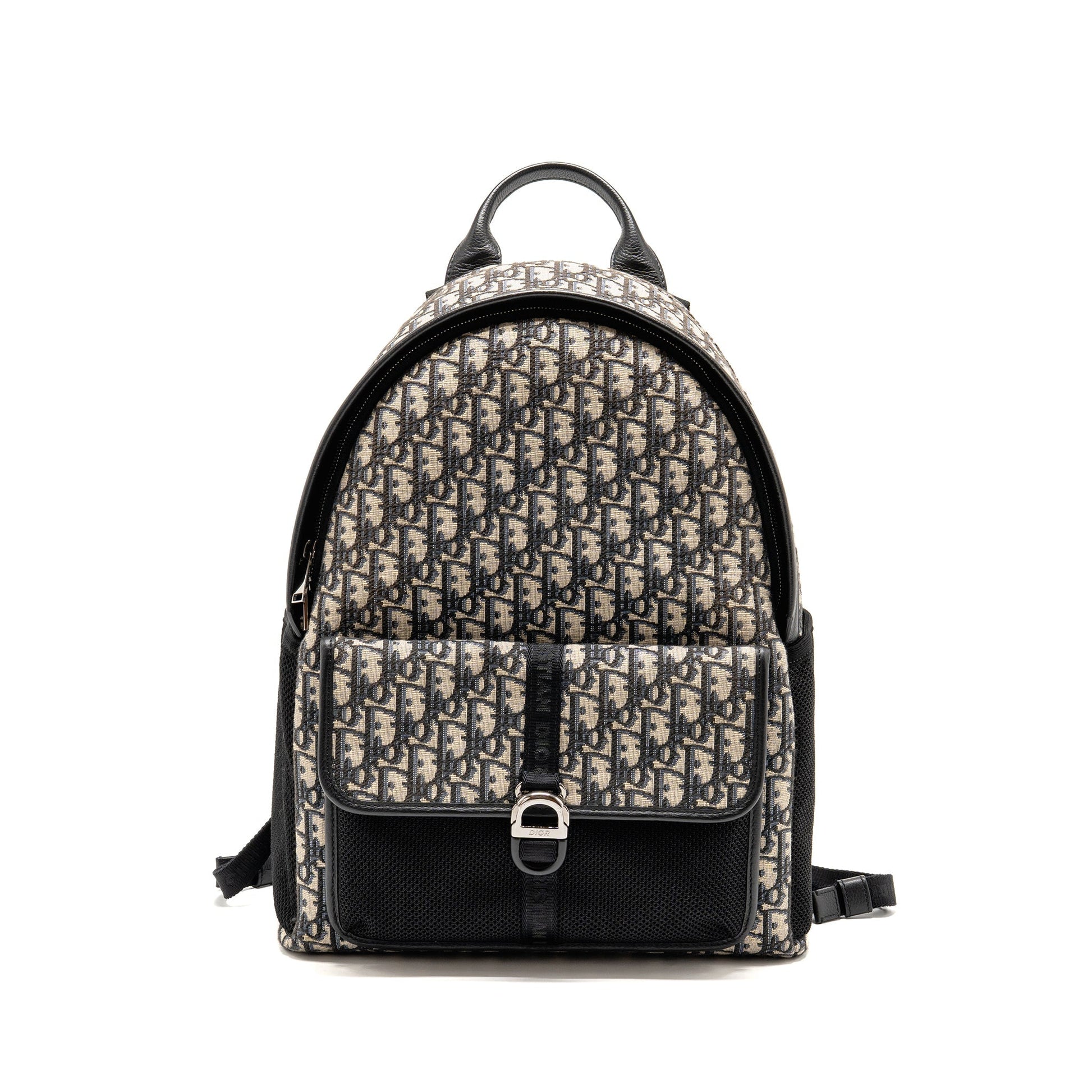 Dior men’s backpack dior oblique canvas / calfskin blue / black