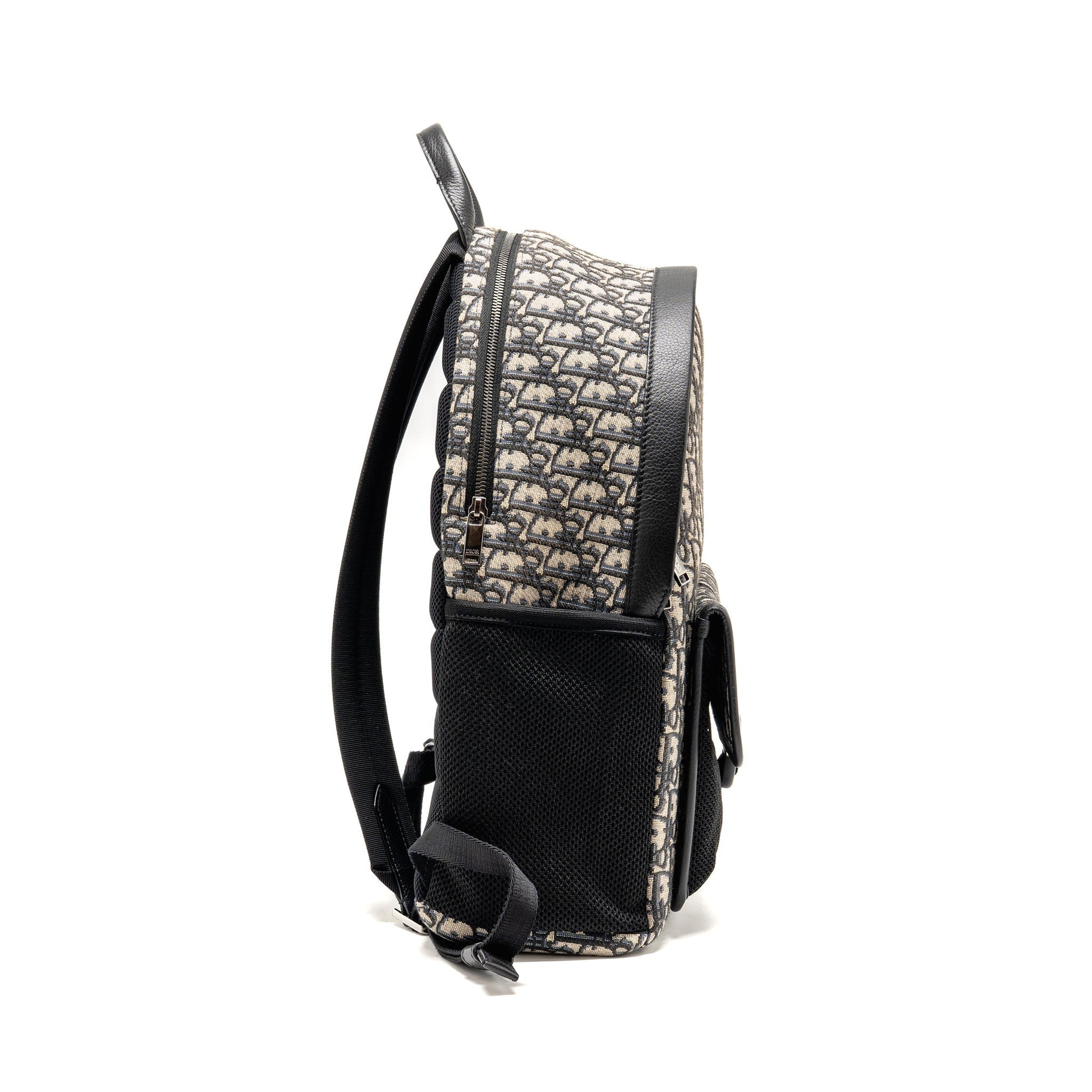 Dior men’s backpack dior oblique canvas / calfskin blue / black