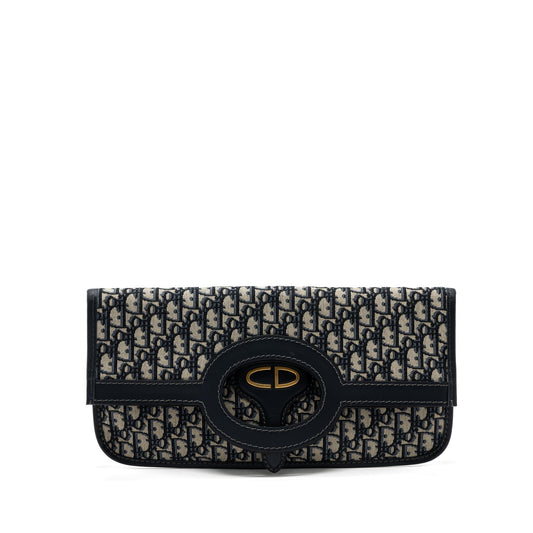 Dior Folder Clutch Blue Dior Oblique Canvas/ Leather