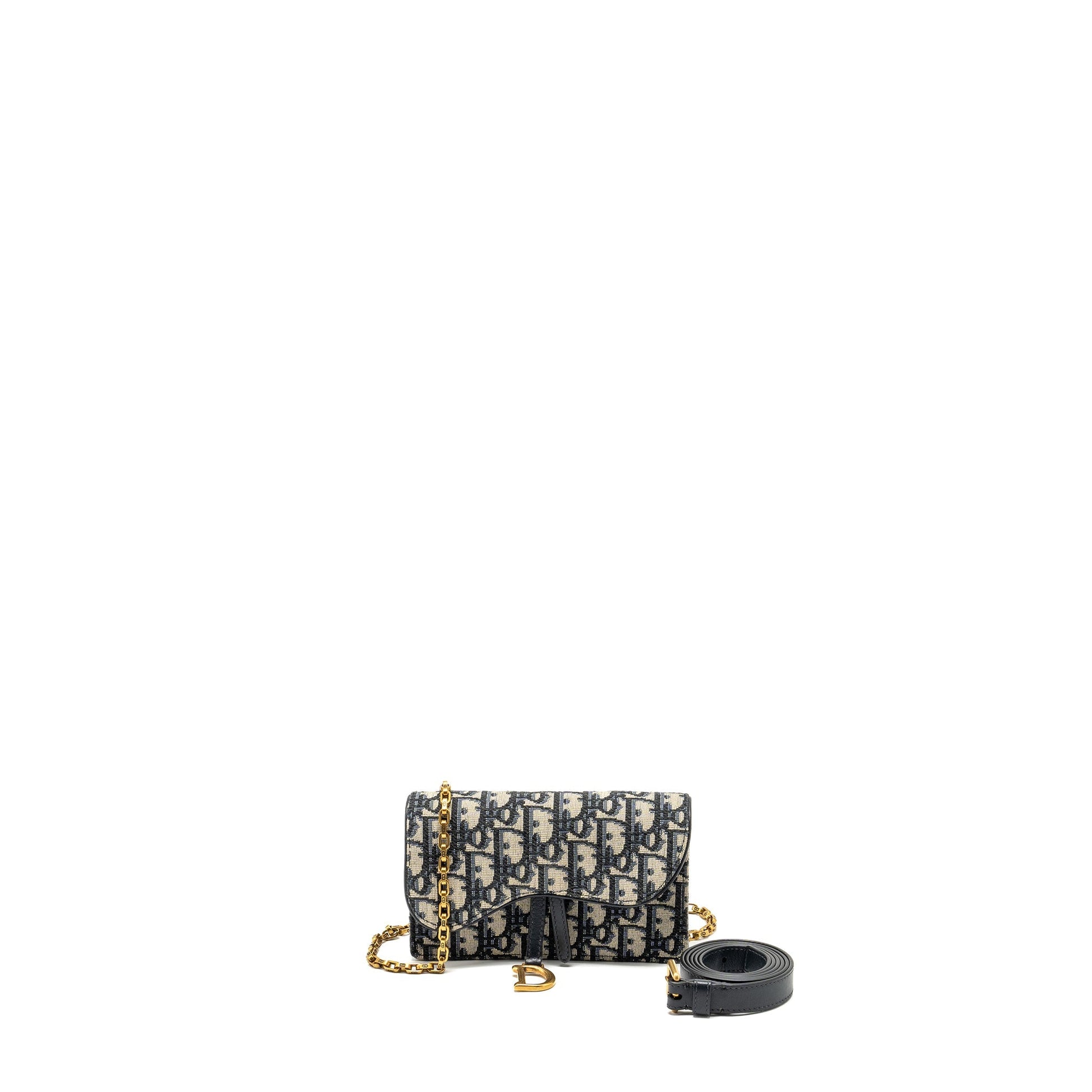 Dior saddle belt pouch oblique Jacquard canvas blue