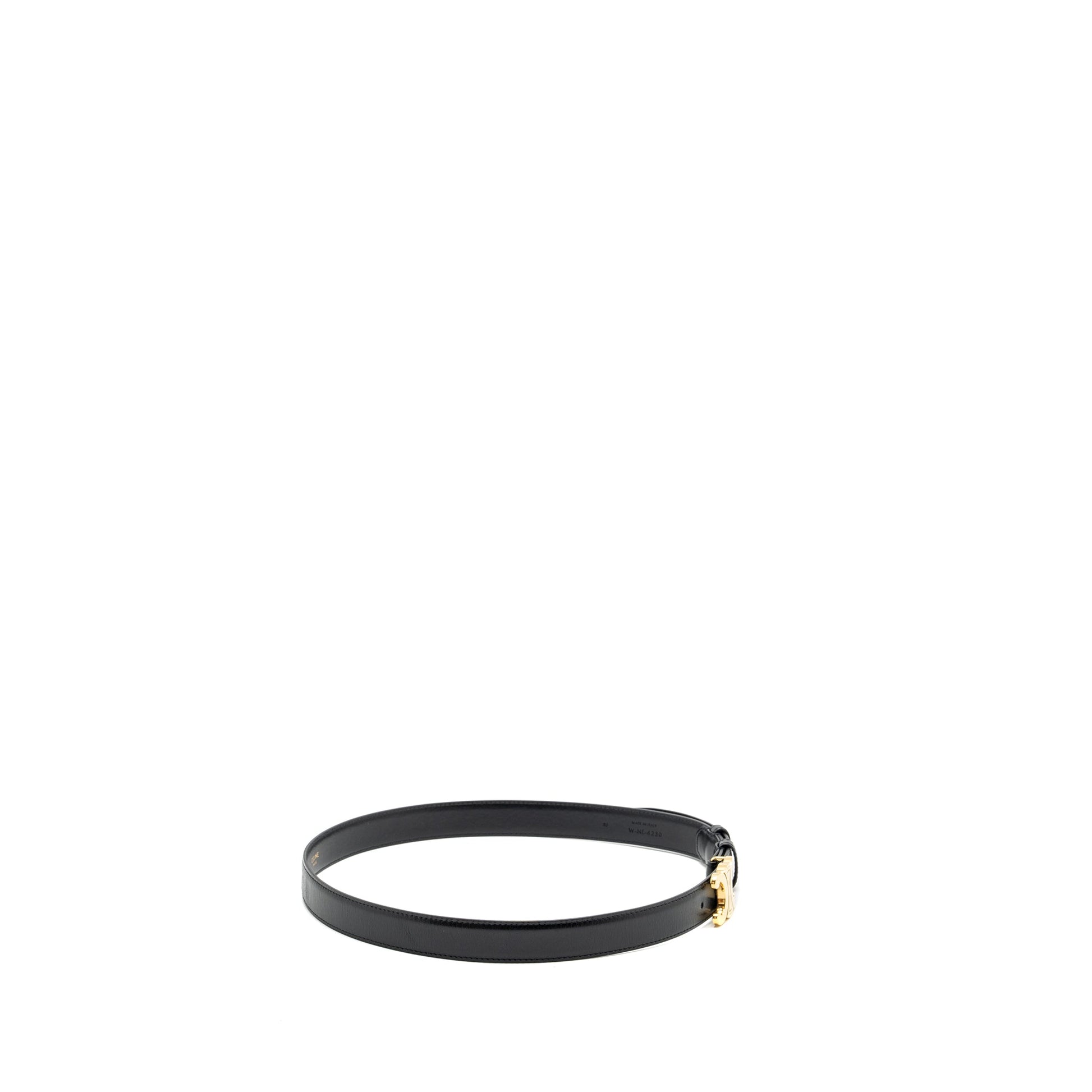 Celine Size Triomphe Belt Smooth Calfskin Black GHW