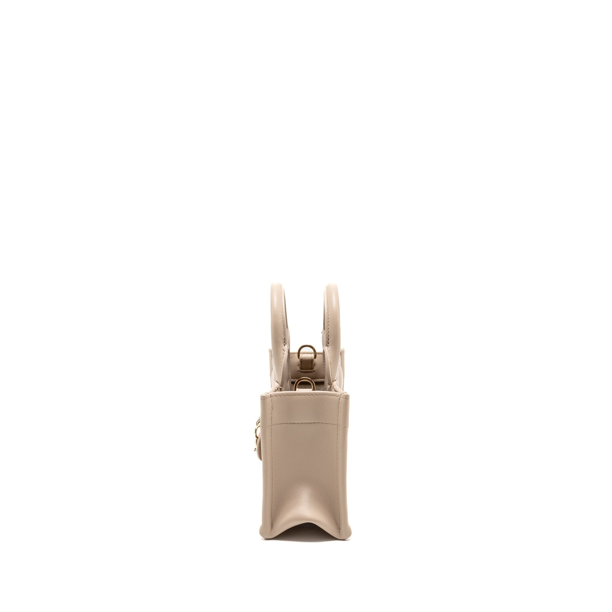 Dior Dioramour Mini Dior Book Tote Macrocannage Calfskin Powder Beige