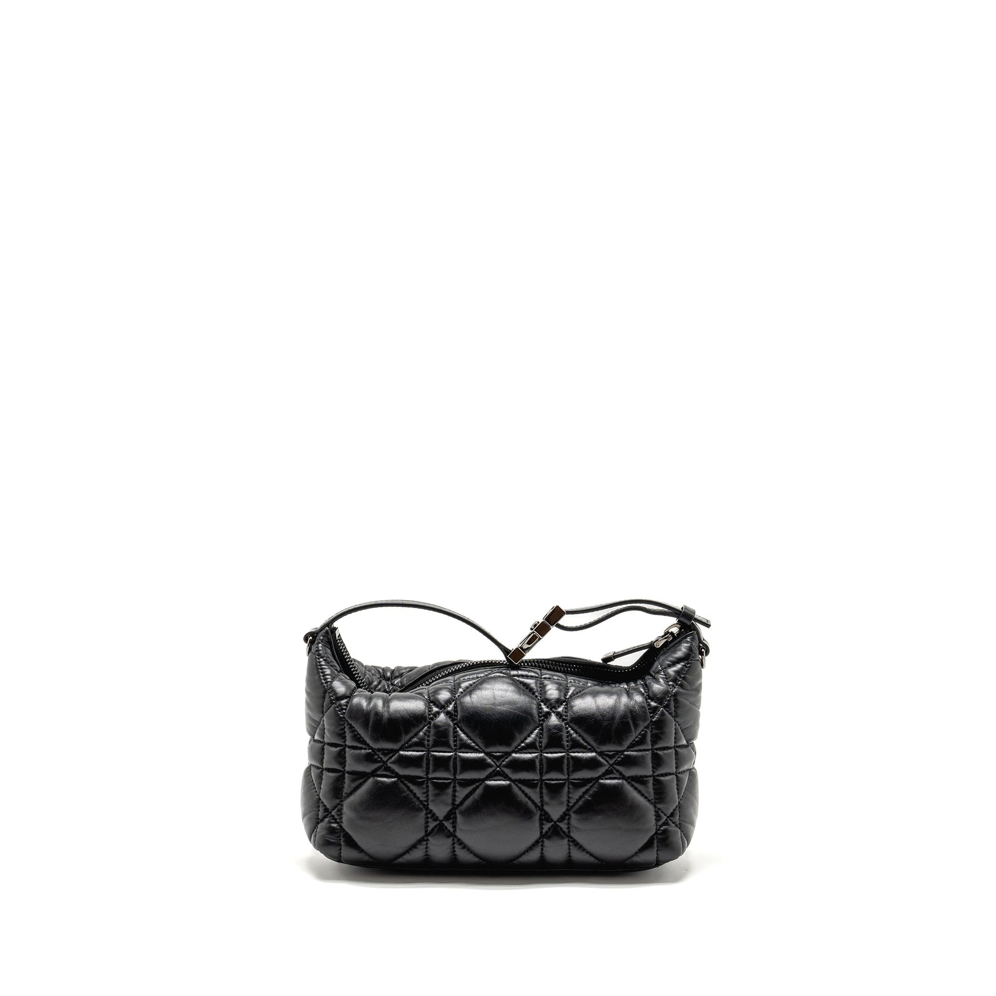 Dior Medium Diortravel Nomad Pouch Macrocannage Calfskin Black