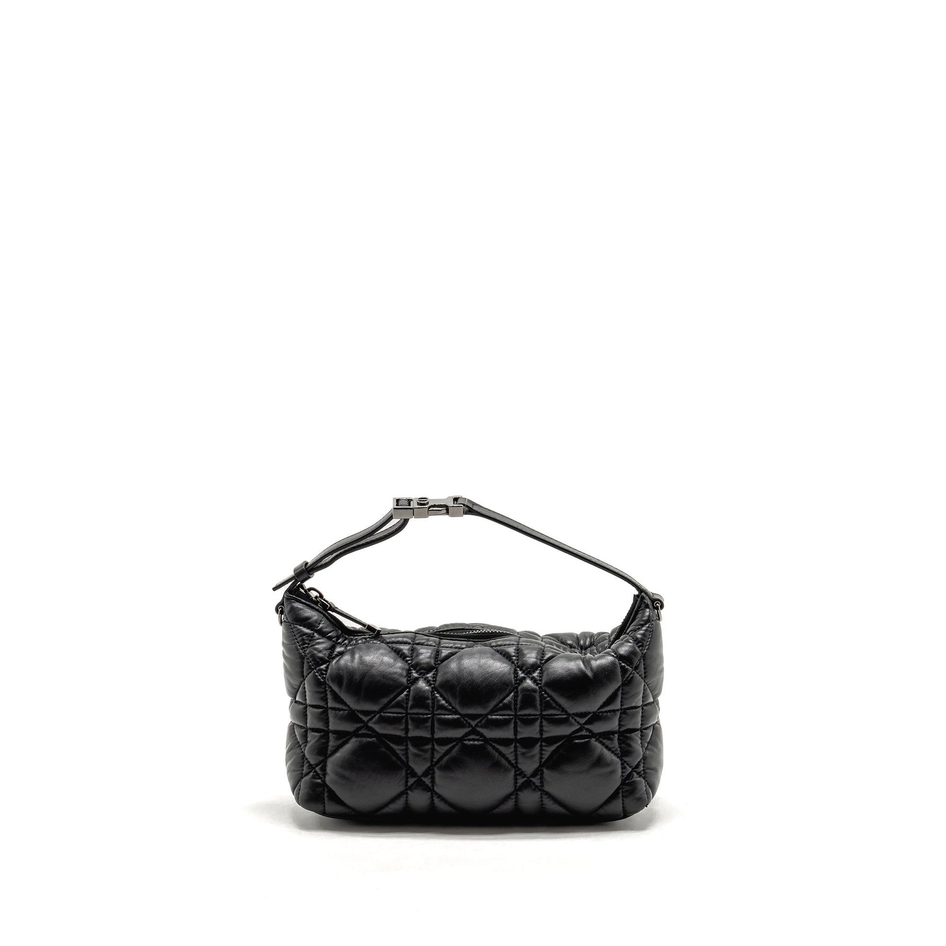 Dior Medium Diortravel Nomad Pouch Macrocannage Calfskin Black