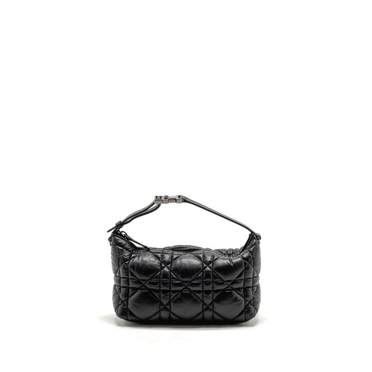 Dior Medium Diortravel Nomad Pouch Macrocannage Calfskin Black