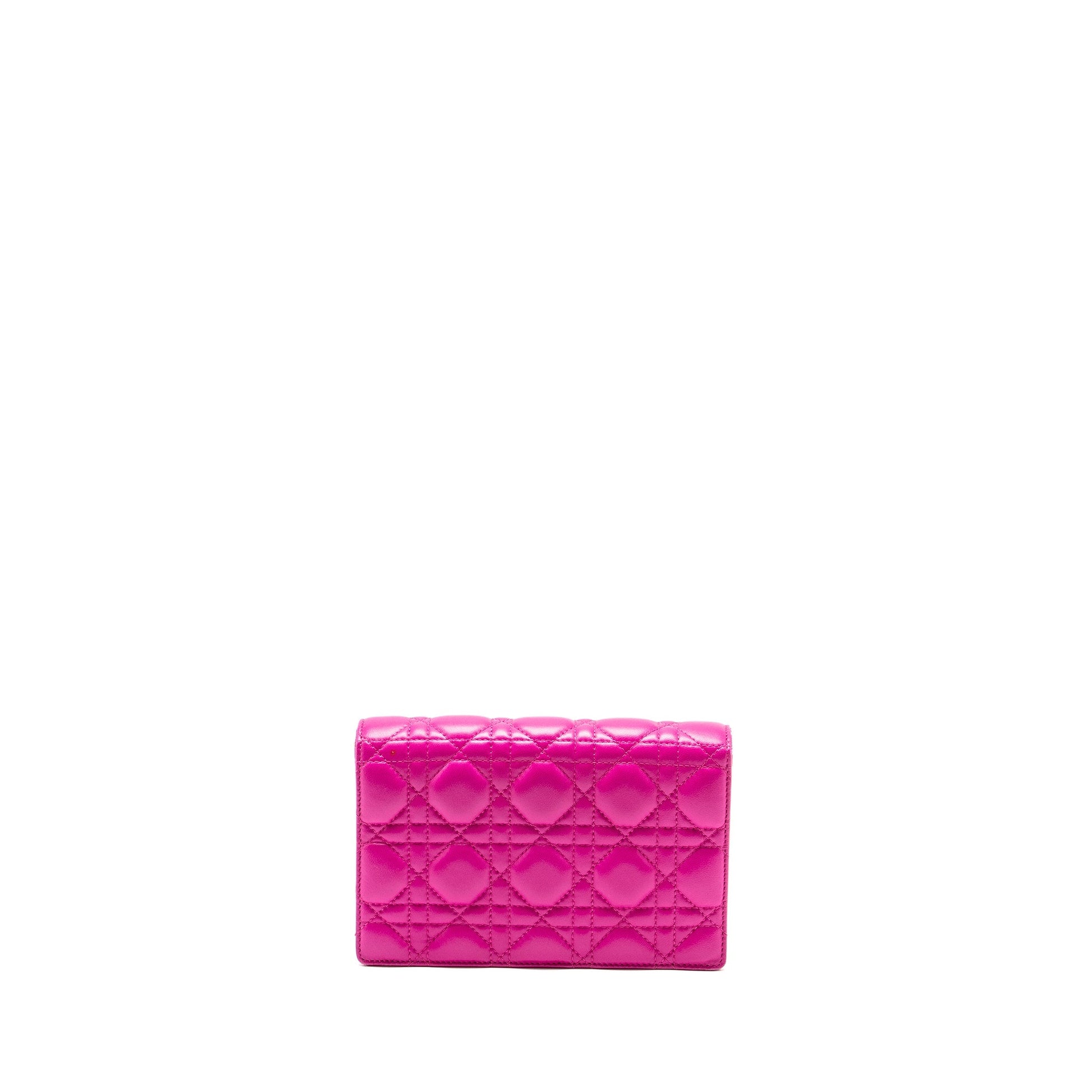 Dior Dioraddict Wallet On Chain Lambskin Pink