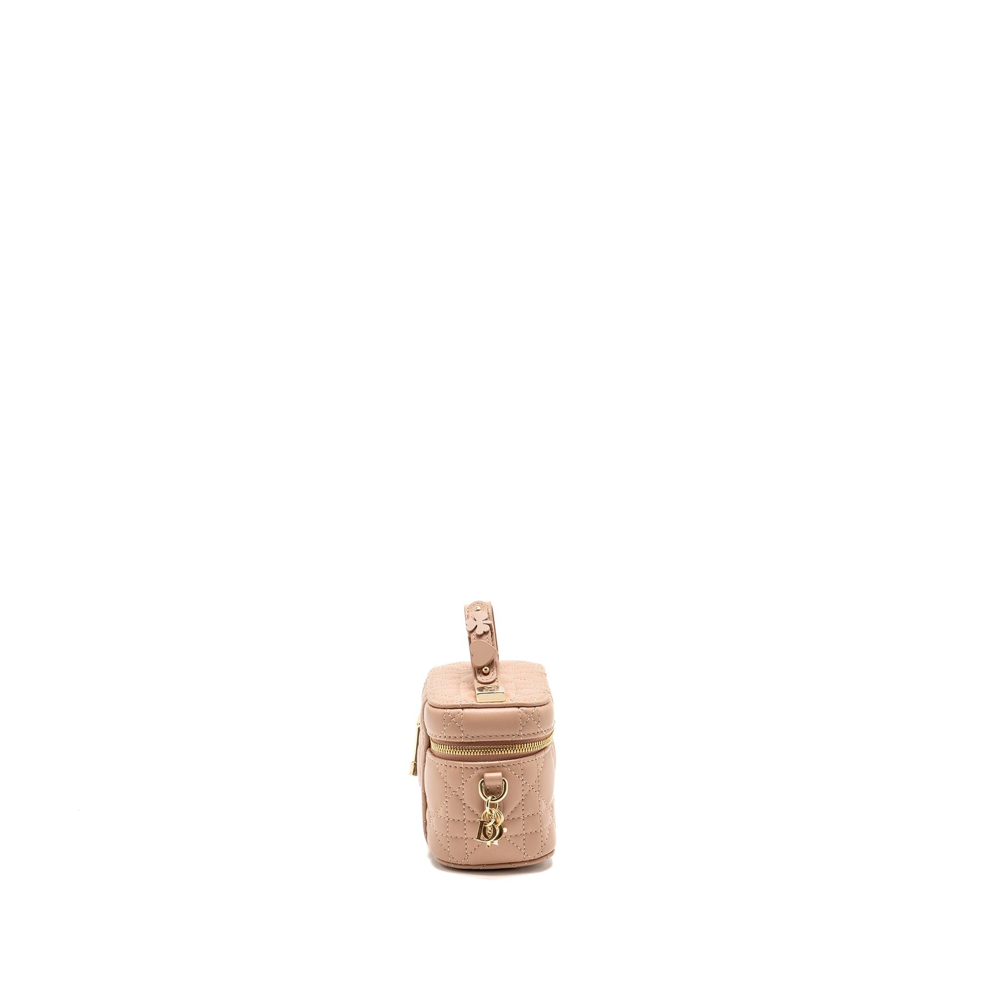 Dior Micro Lady Dior Vanity Case Cannage Lambskin Rose Des Vents Pink