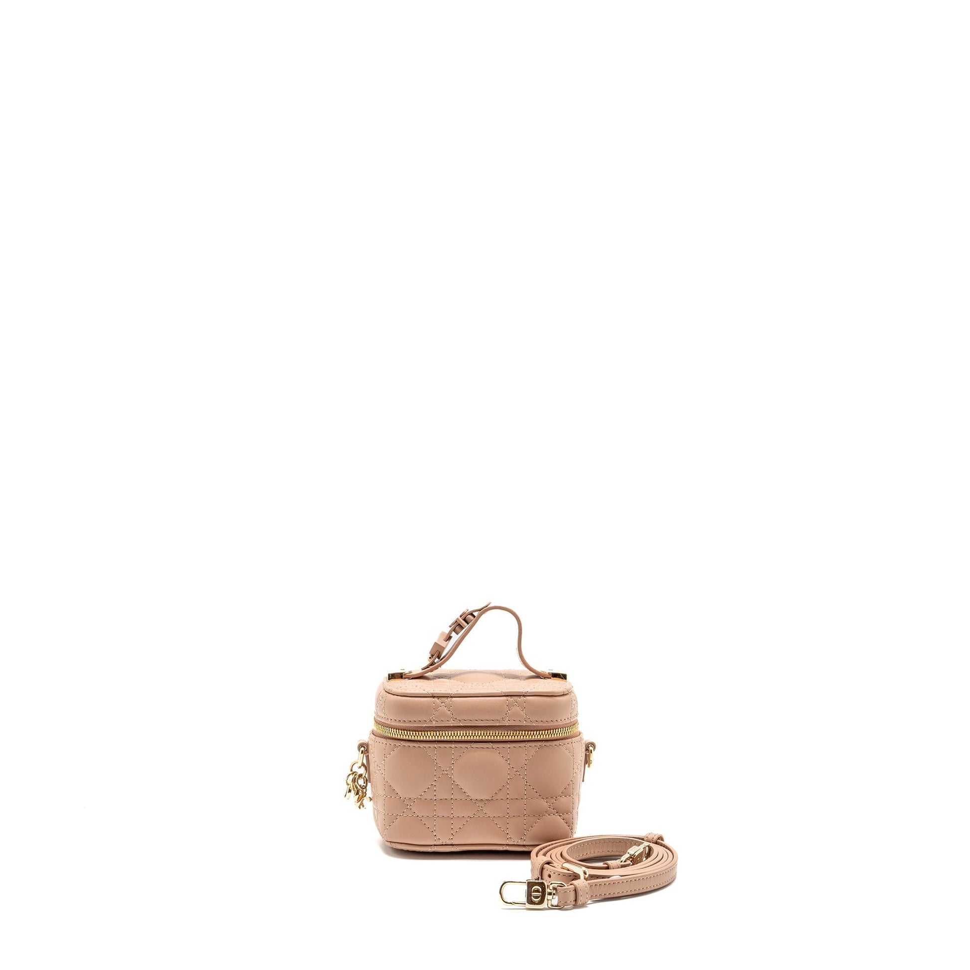 Dior Micro Lady Dior Vanity Case Cannage Lambskin Rose Des Vents Pink