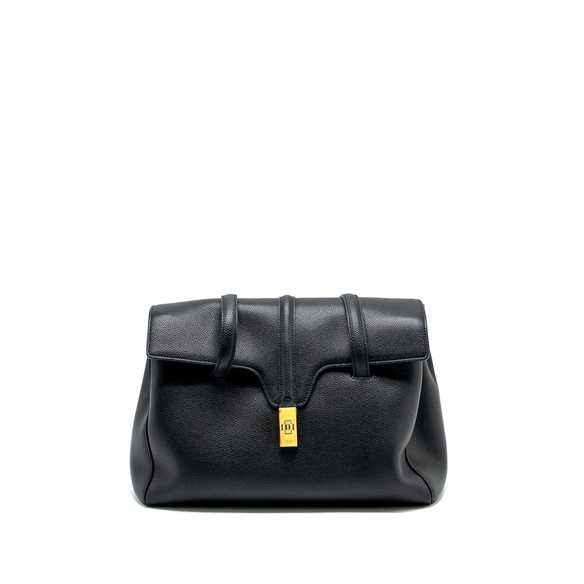 Celine Medium Soft Bag Grained Calfskin Black GHW