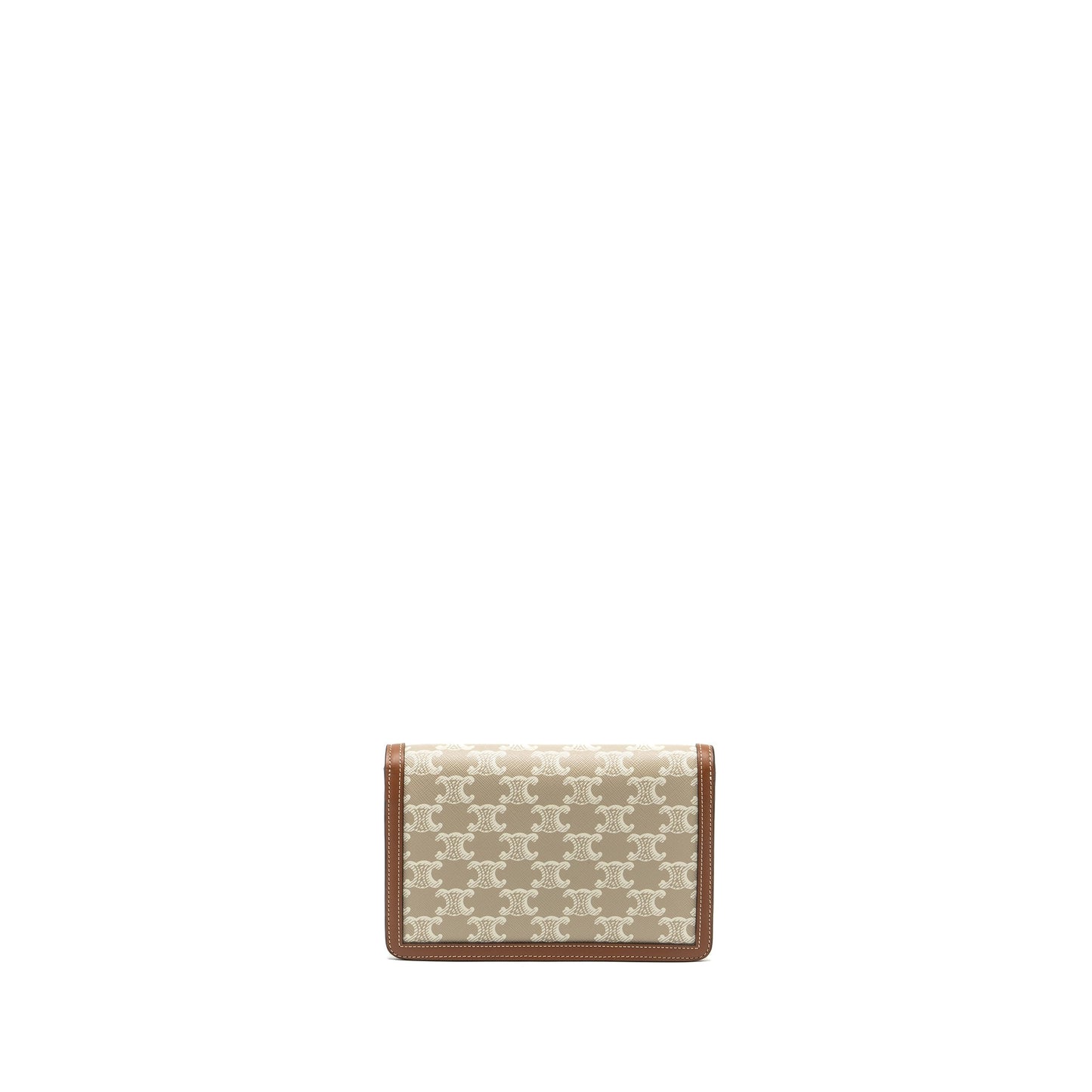 Celine MARGO wallet on chain Triomphe canvas / calfskin Grege GHW