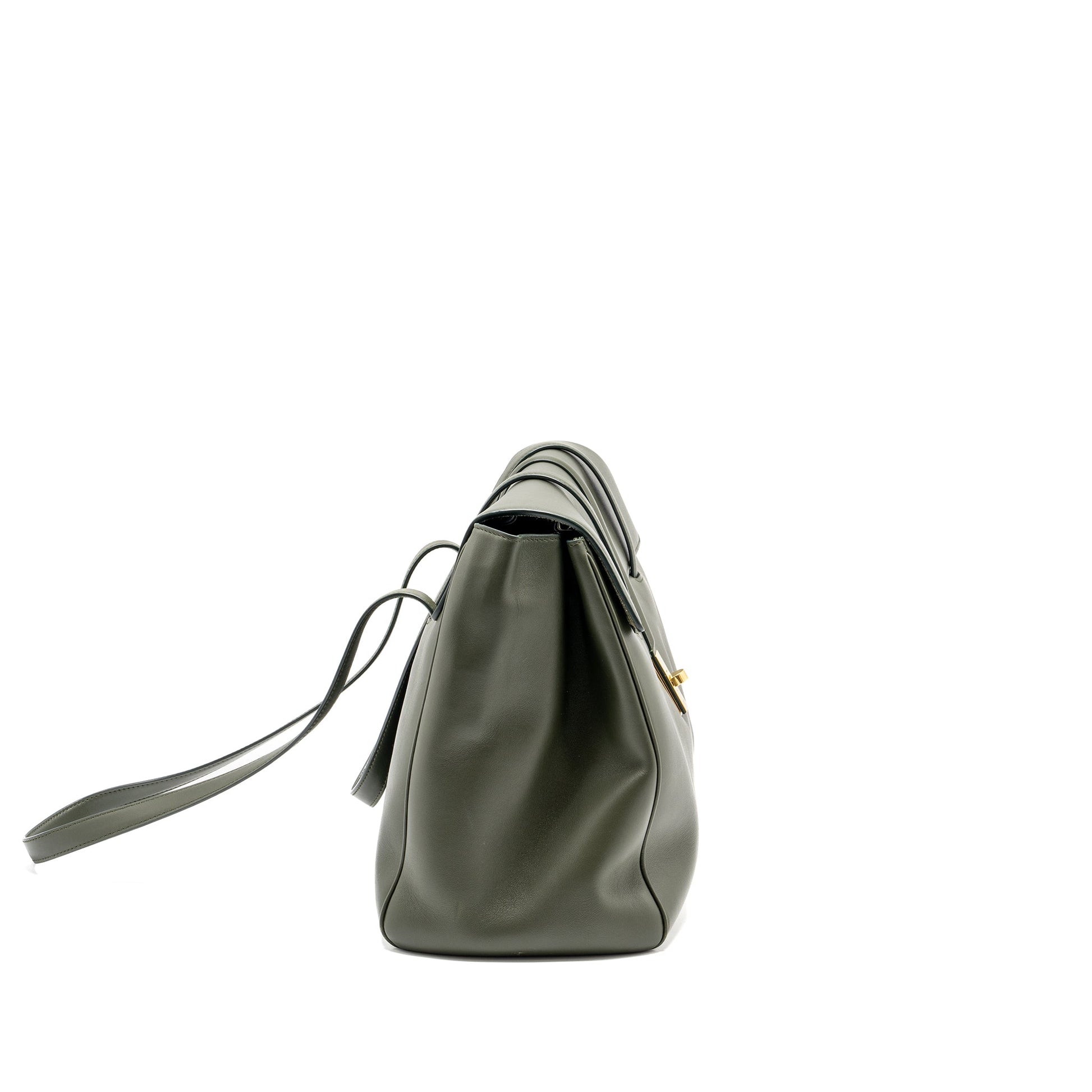 Celine Large Soft Bag Smooth Calfskin Dark Green GHW