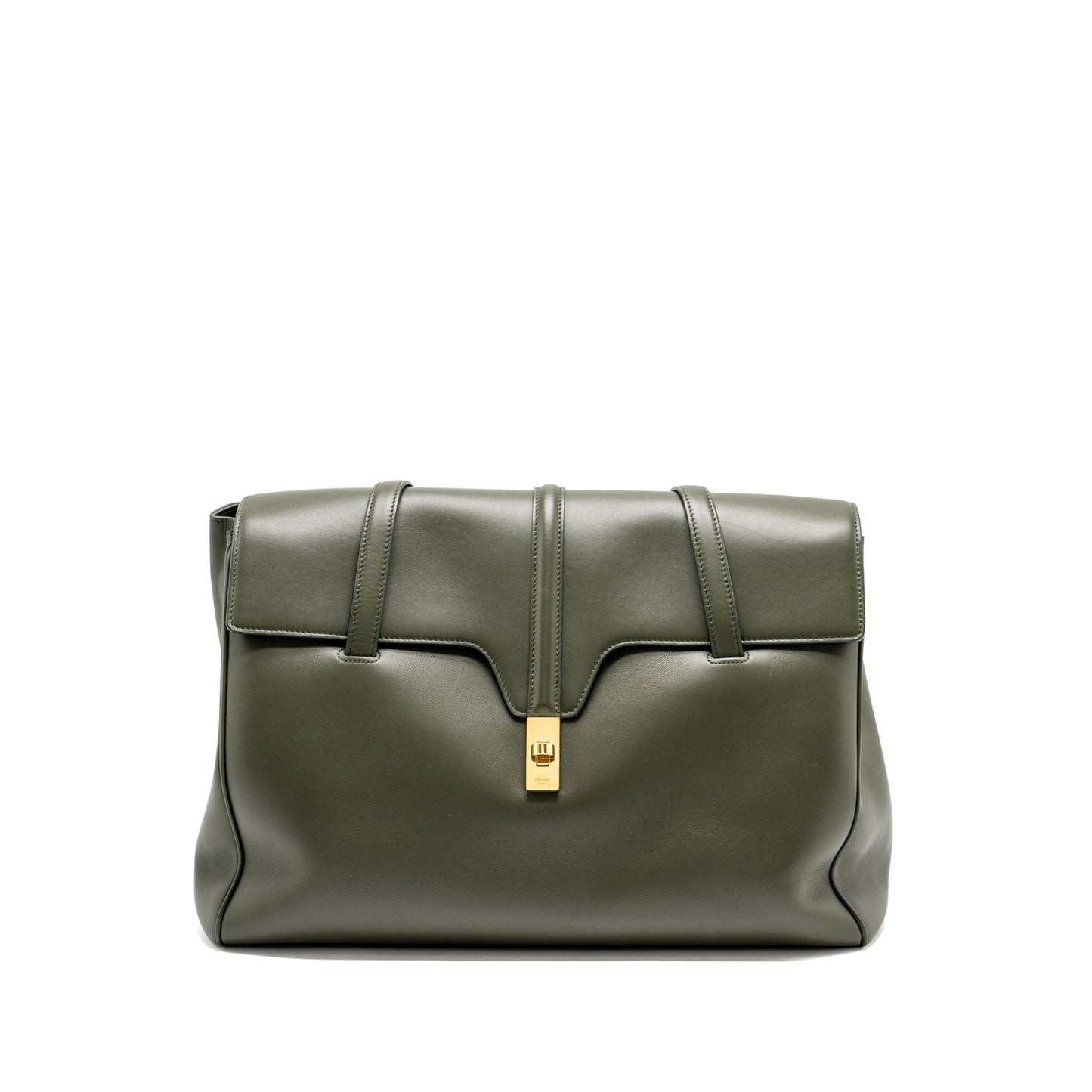 Celine Large Soft Bag Smooth Calfskin Dark Green GHW
