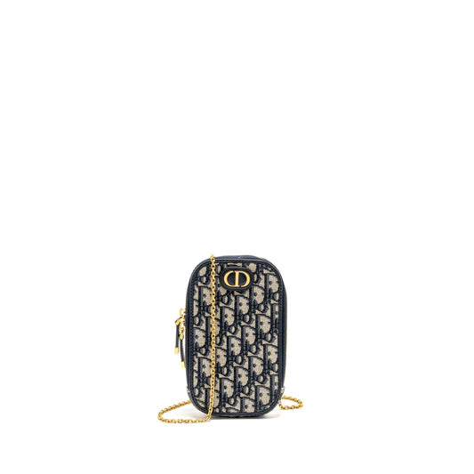 Dior 30 Montaigne Phone Pouch Oblique Jacquard Canvas Navy