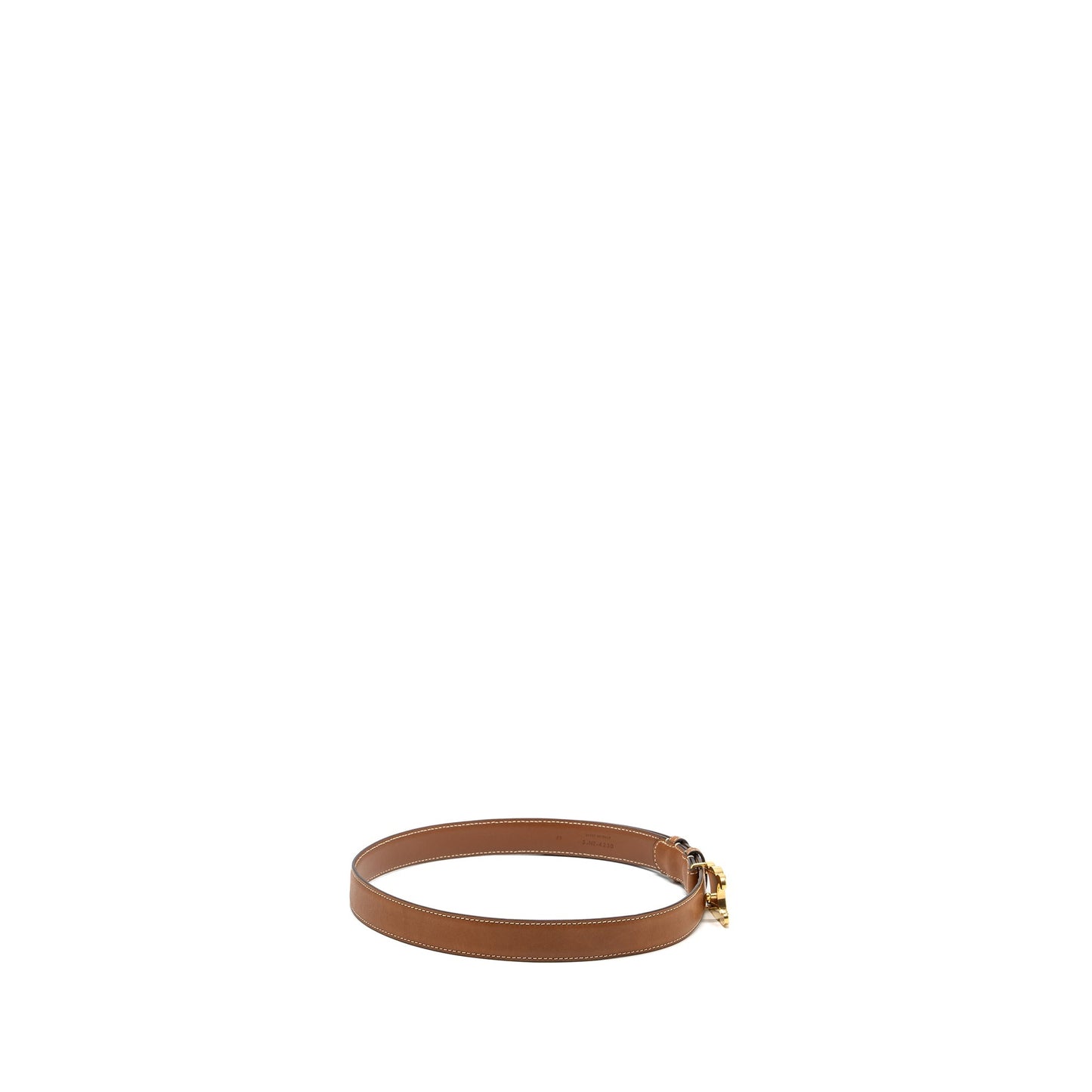 Celine size SMALL TRIOMPHE BELT IN NATURAL CALFSKIN TAN GHW