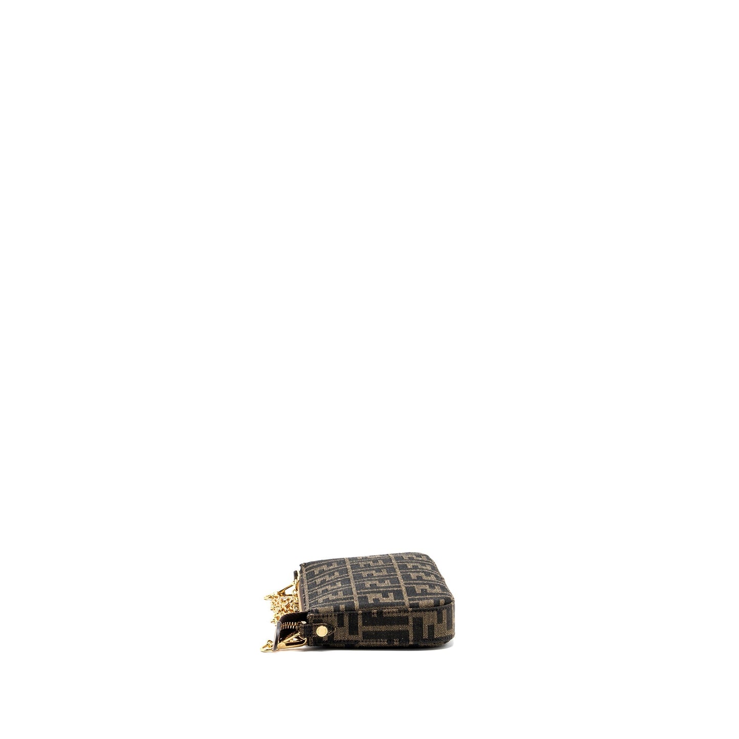 Fendi Baguette Pouch Brown Jacquard Fabric