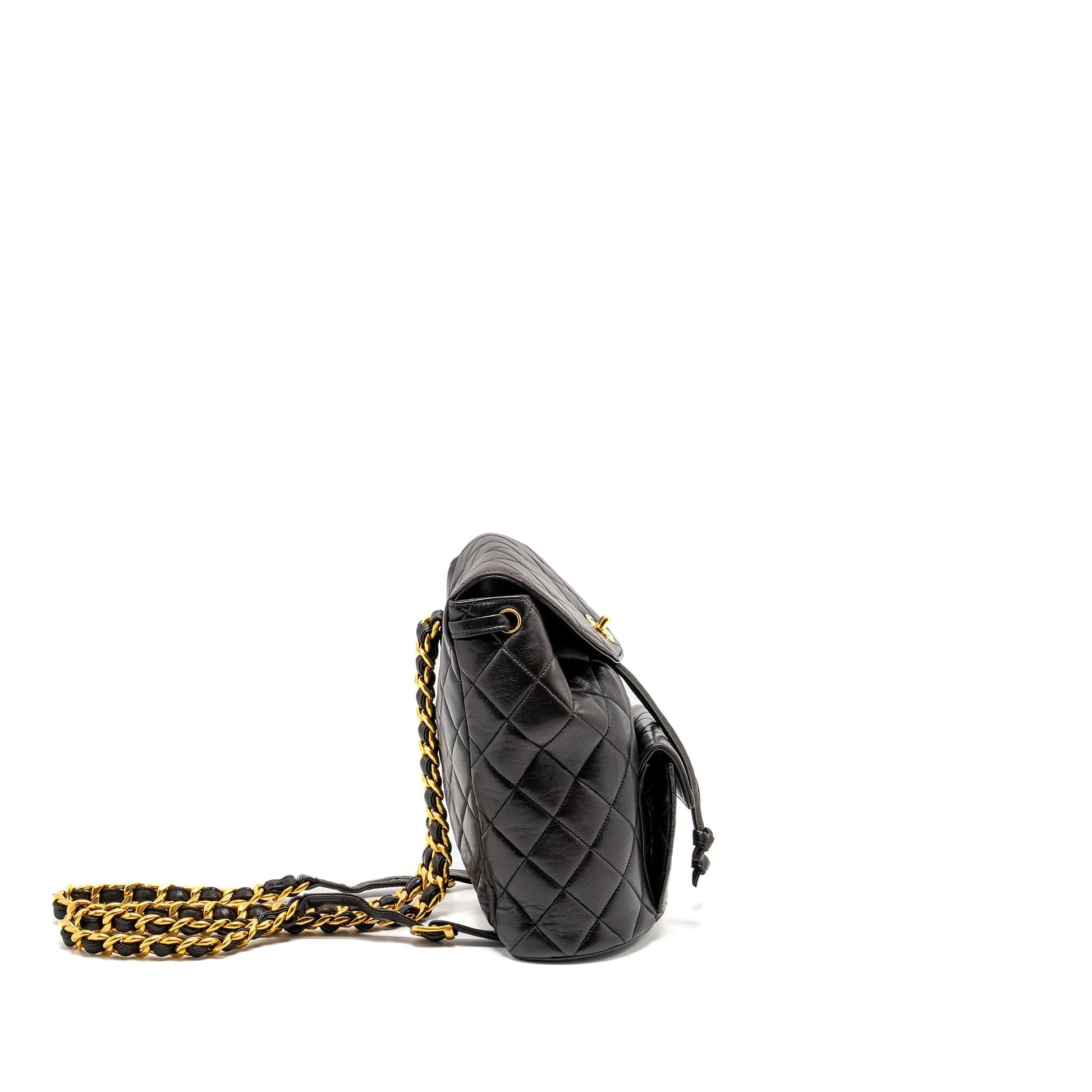 Chanel Duma Backpack Lambskin Black GHW Backpack - Rovelle Bags