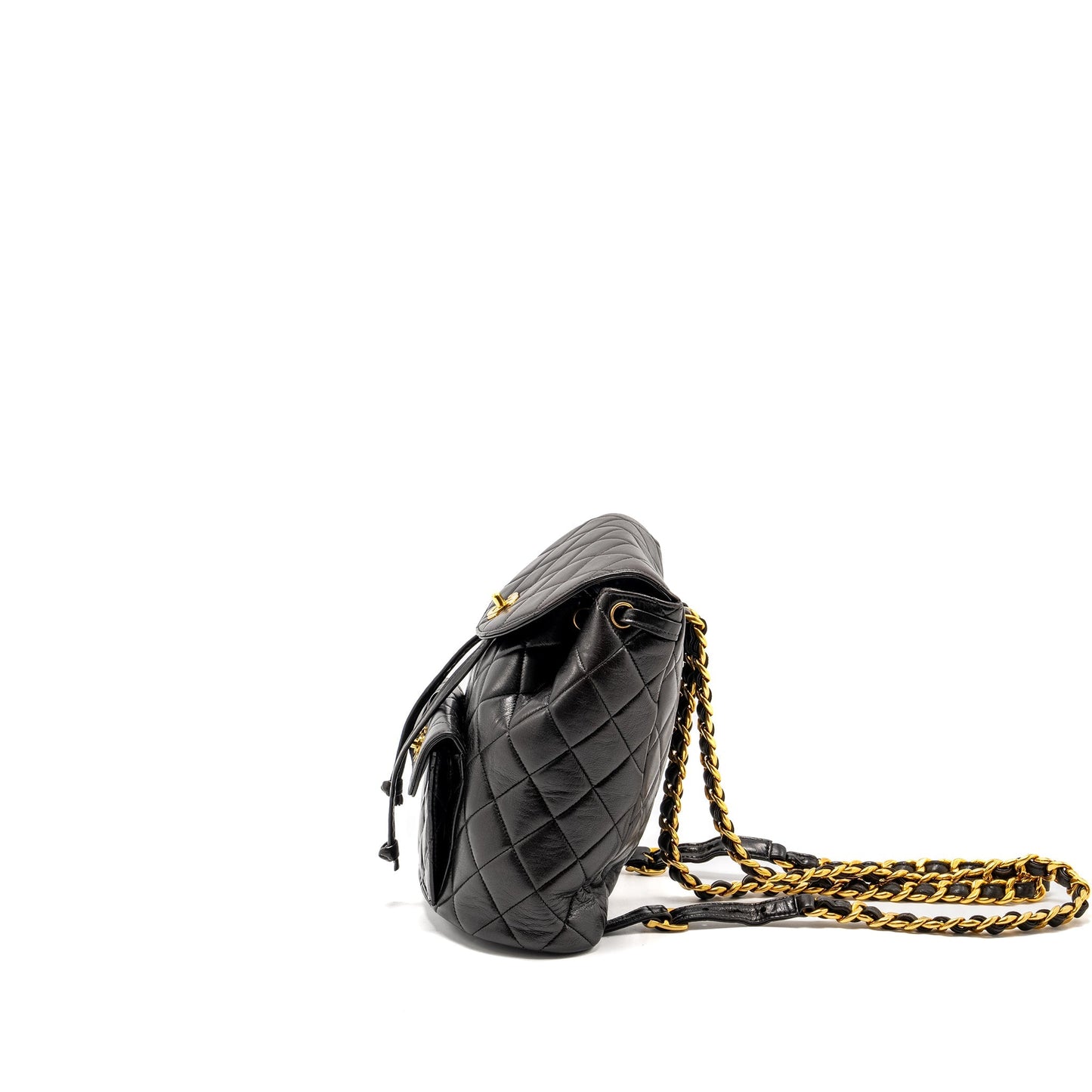 Chanel Duma Backpack Lambskin Black GHW Backpack - Rovelle Bags
