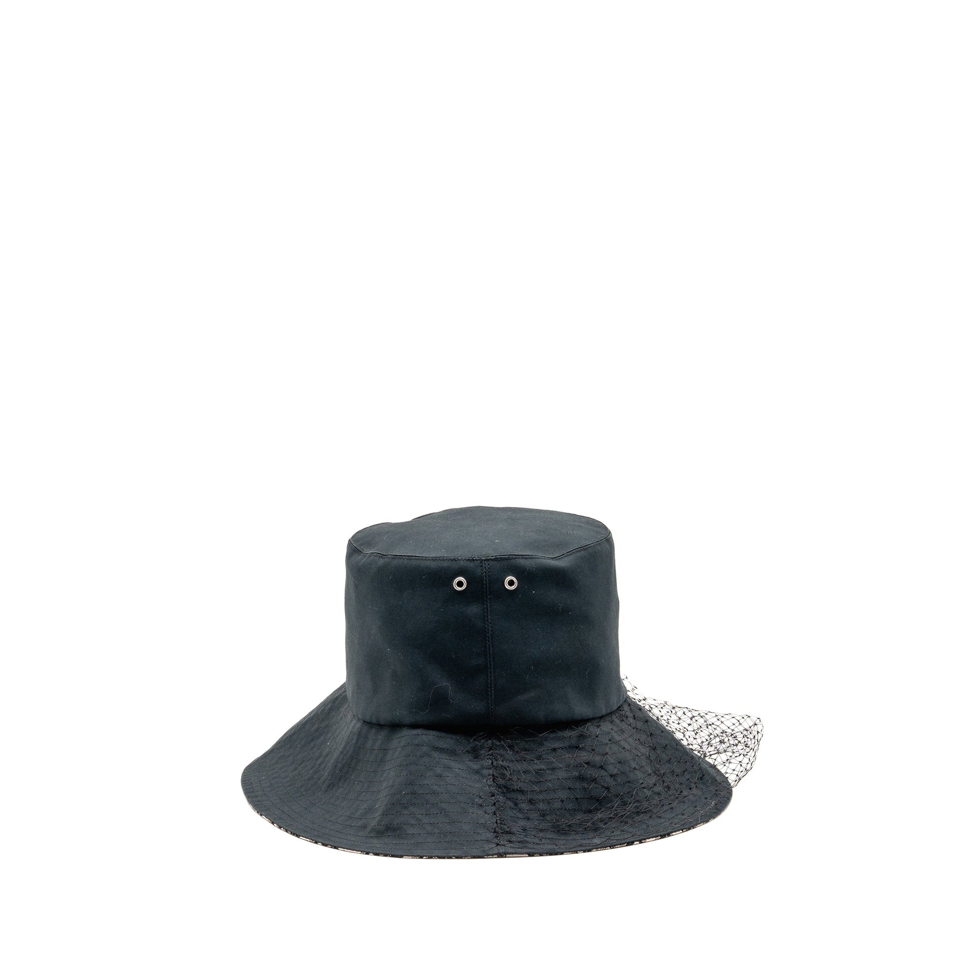Dior Size 58 Teddy-D Brim Bucket Hat with Veil Black