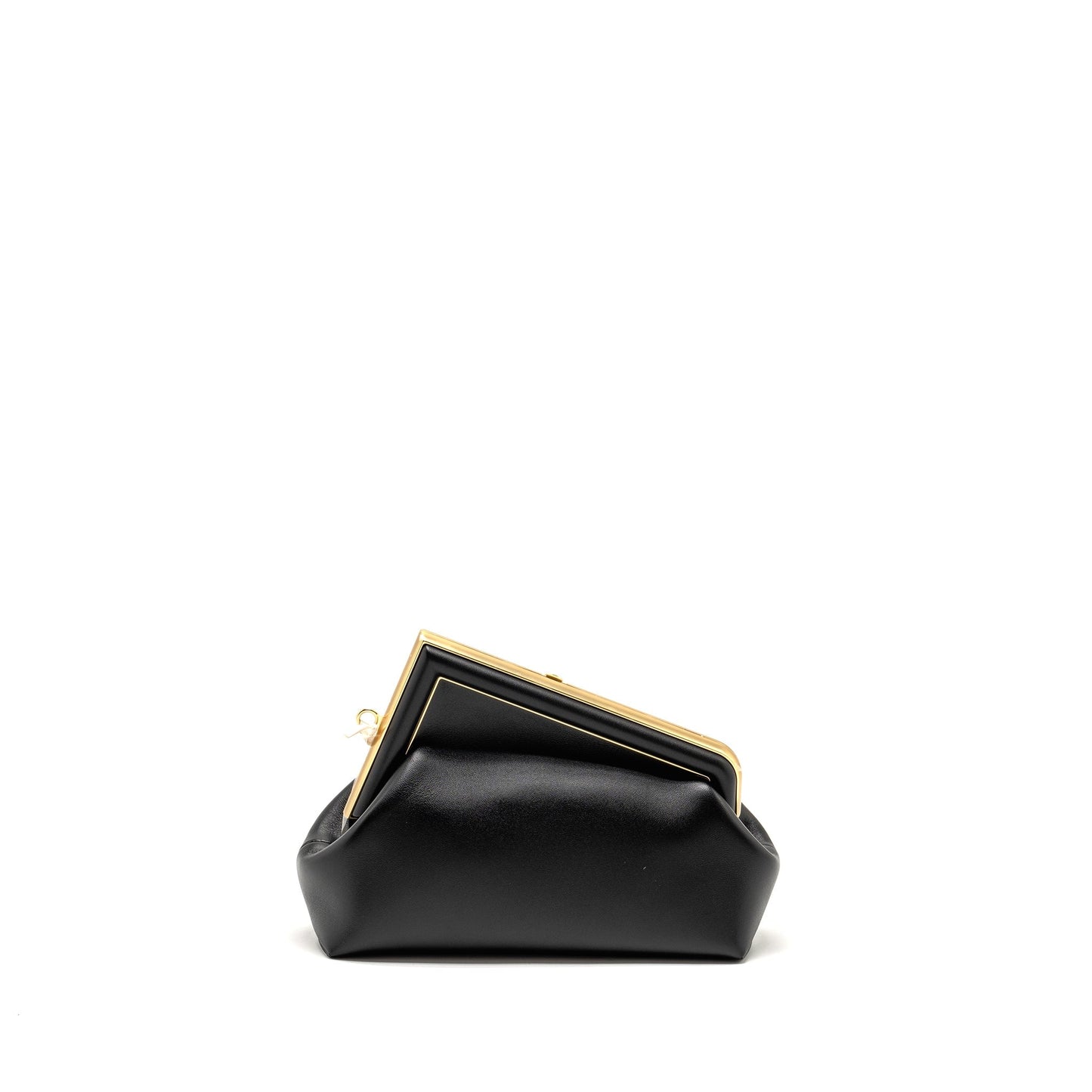 Fendi Small Fendi First Clutch Purse Nappa Black
