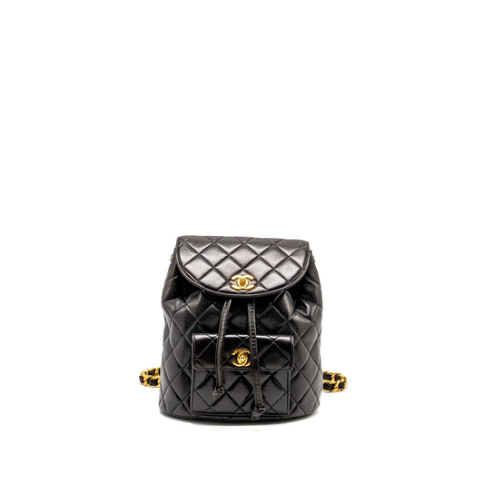 Chanel Duma Backpack Lambskin Black GHW Backpack - Rovelle Bags
