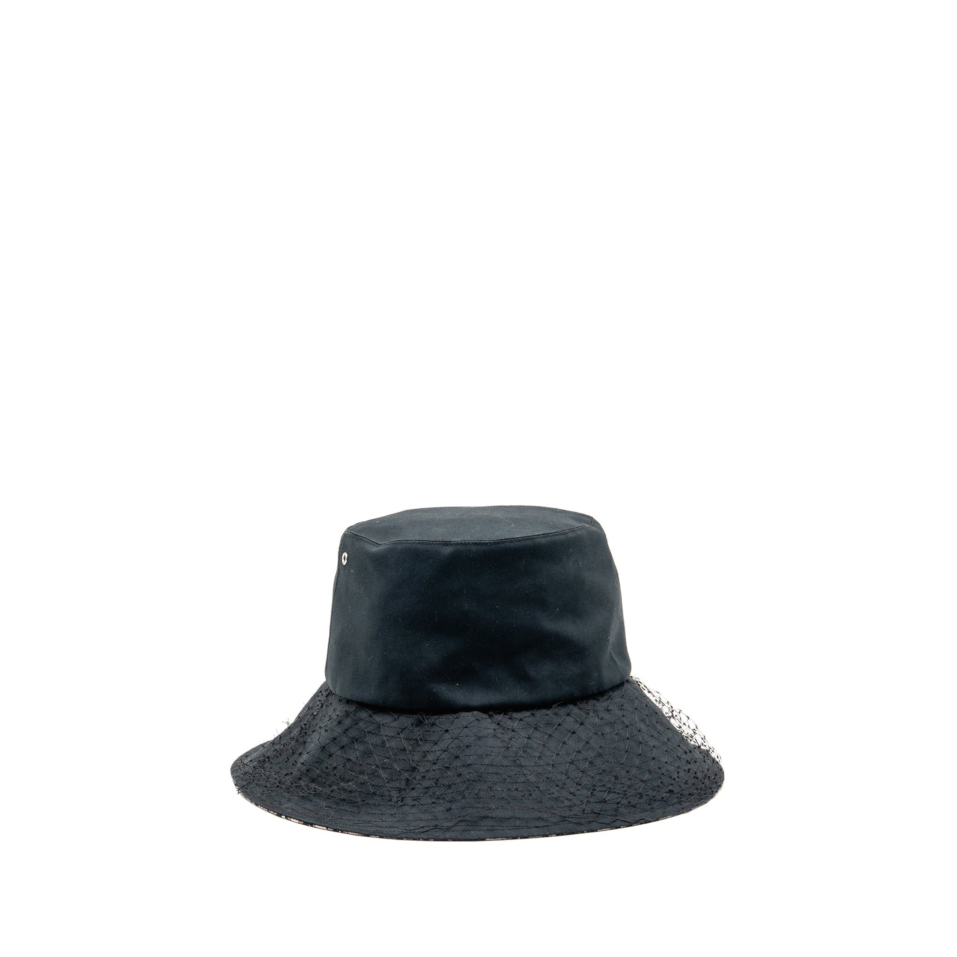 Dior Size 58 Teddy-D Brim Bucket Hat with Veil Black