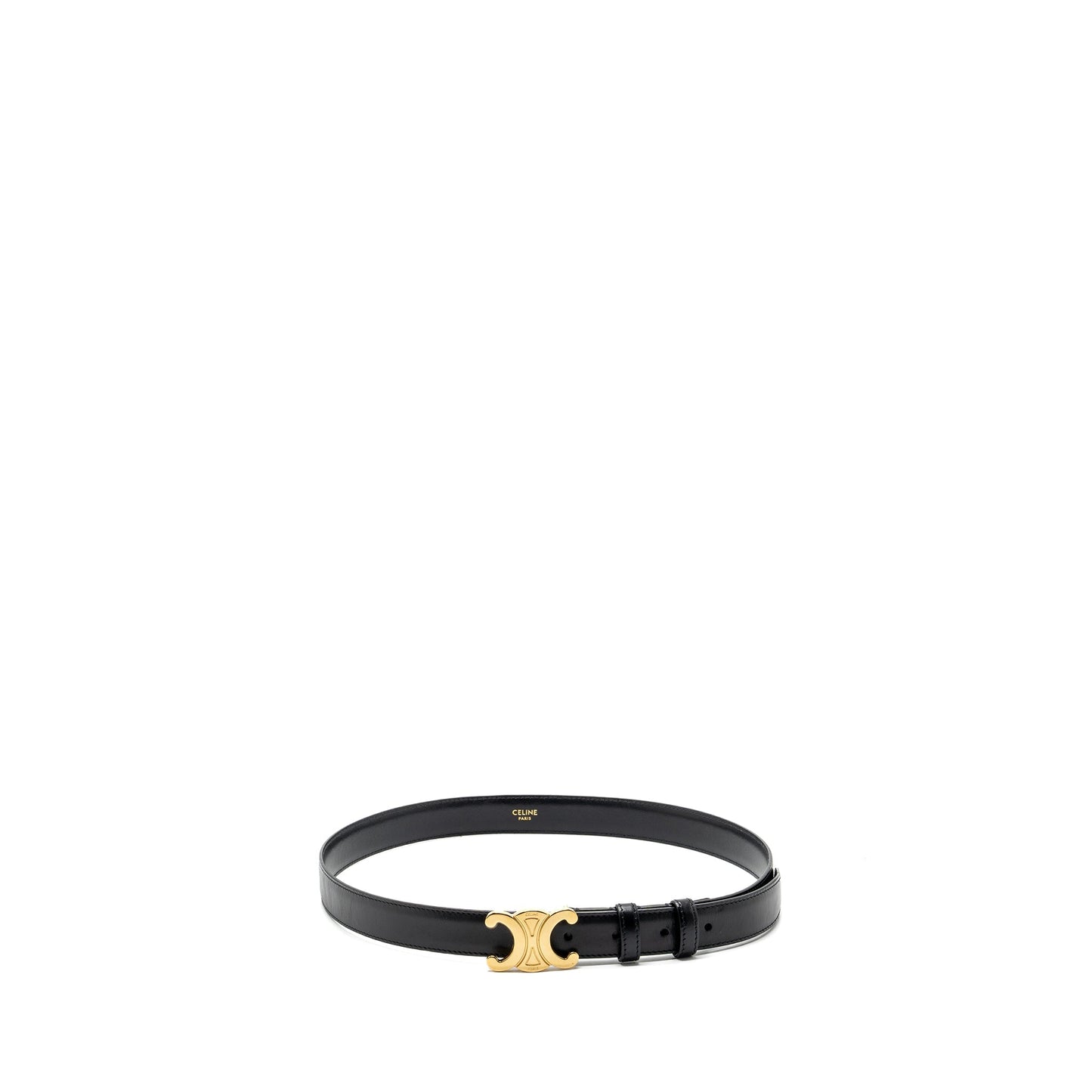 Celine size Medium Triomphe belt calfskin black GHW