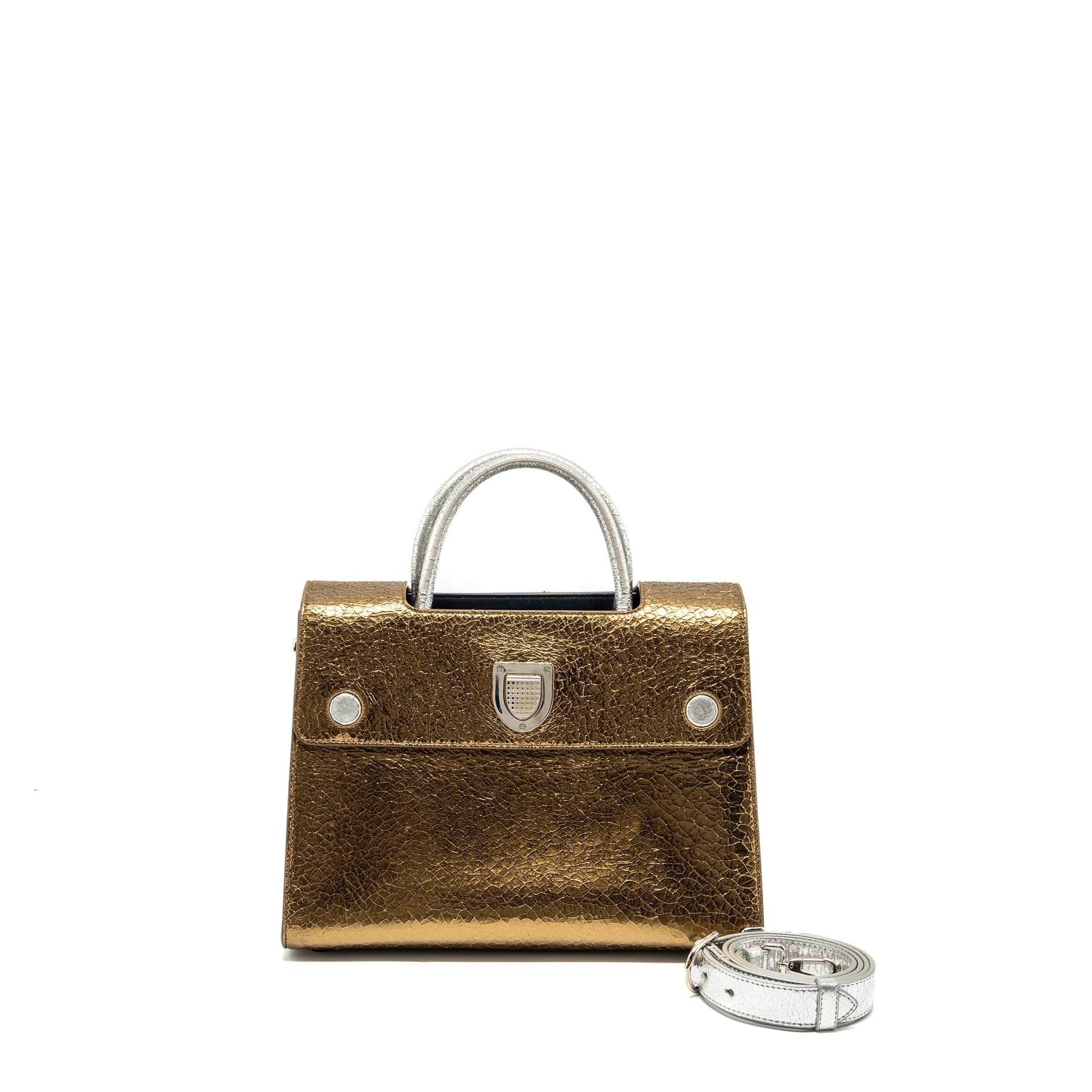 Dior Top Hanbdle tote Purse multicolour metallic bronze / silver