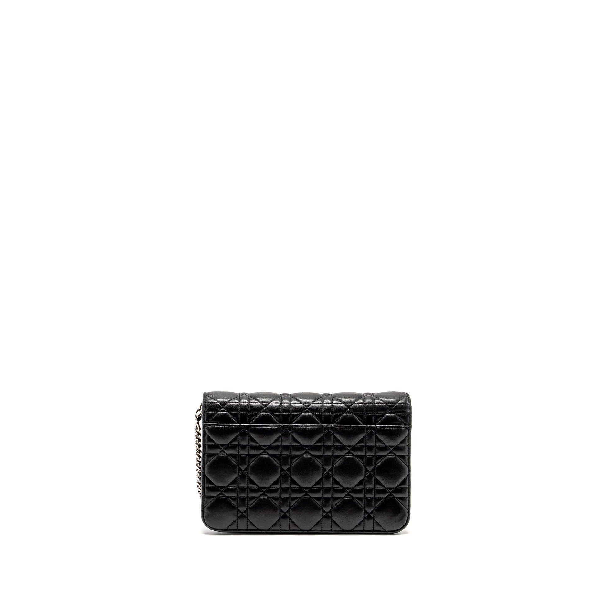 Dior Miss Dior Promenade Pouch Purse Lambskin Black