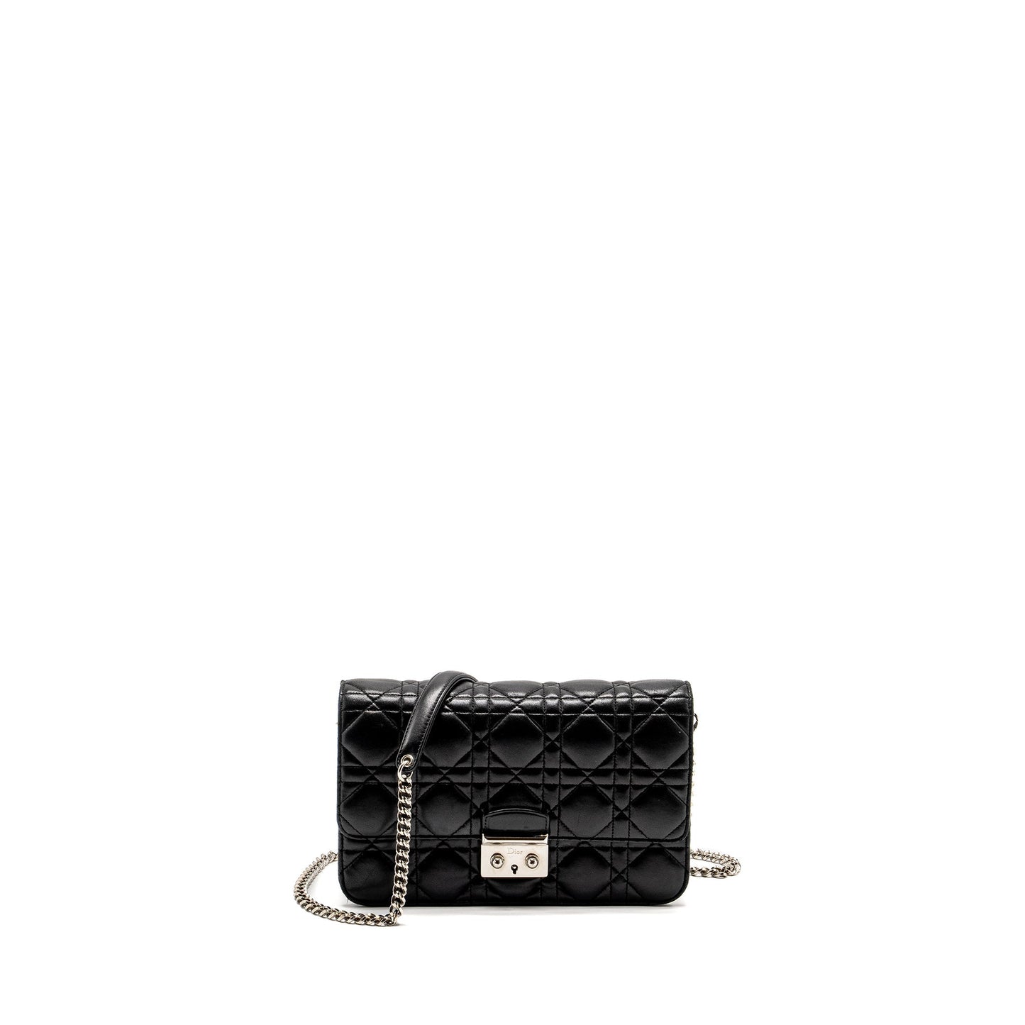 Dior Miss Dior Promenade Pouch Purse Lambskin Black