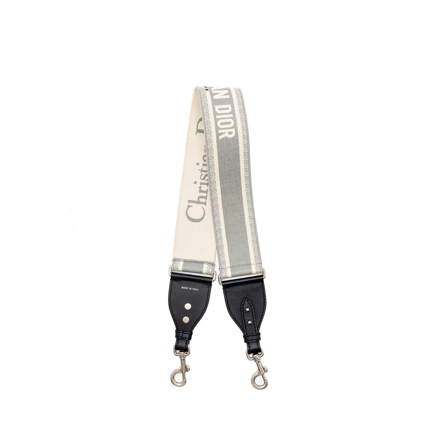 Dior Wide Shoulder Strap Canvas Embroidered Grey