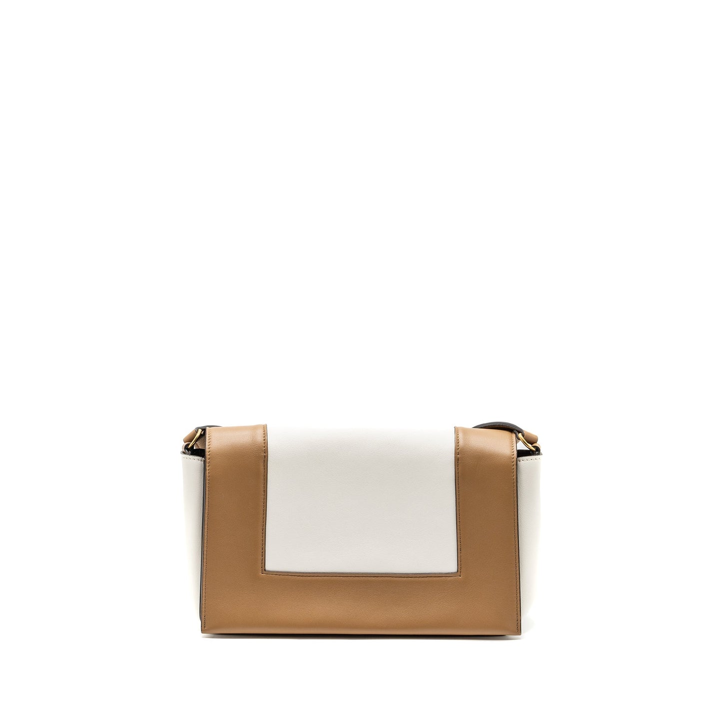 Celine Frame Bag Calfskin White/Brown GHW
