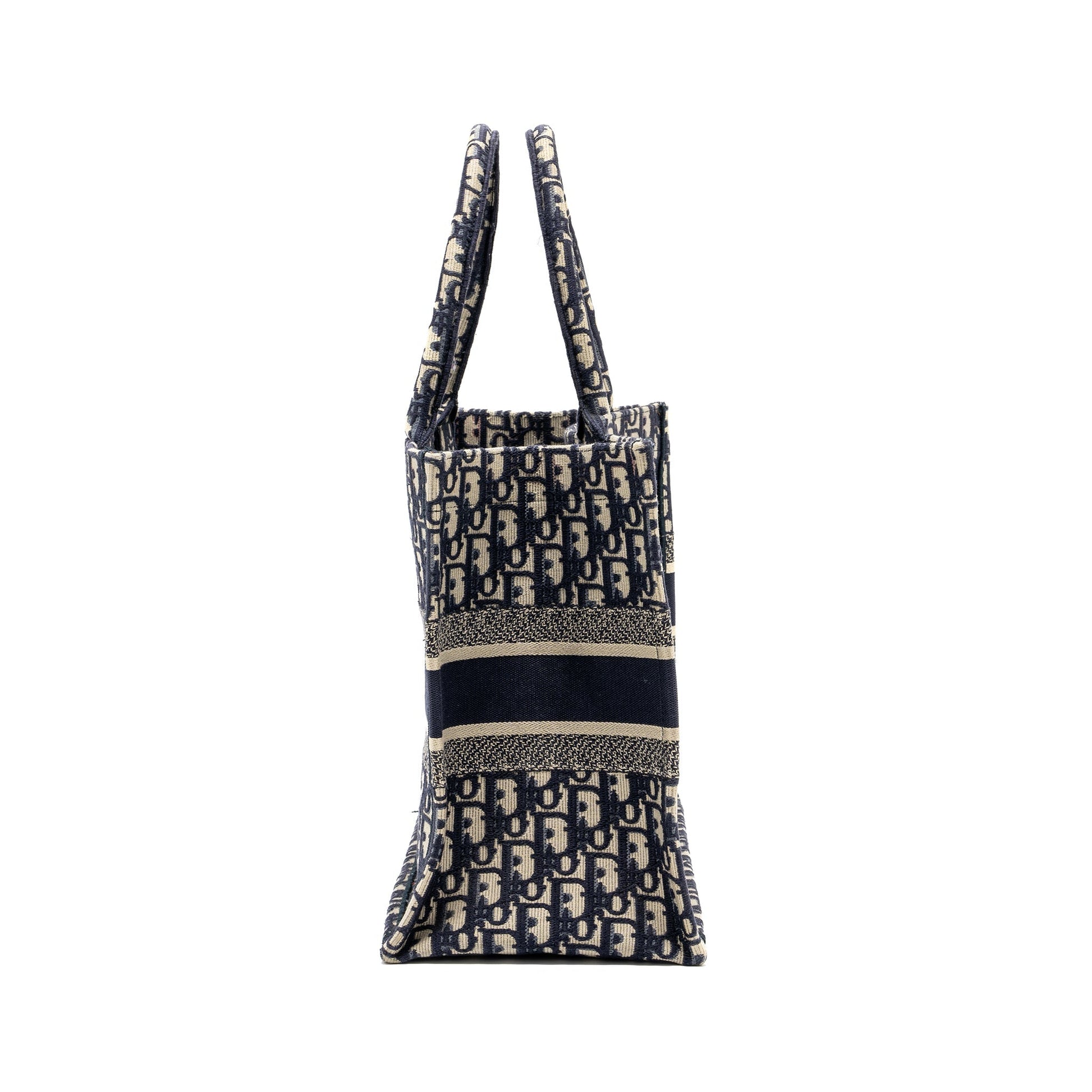 Dior medium book tote blue oblique emboidery