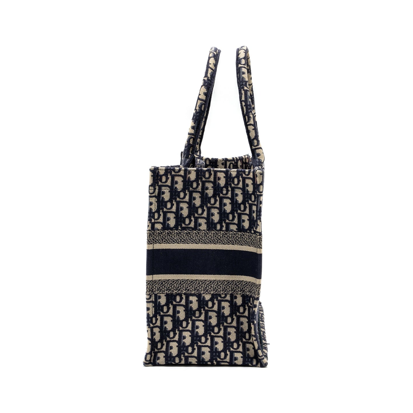 Dior medium book tote blue oblique emboidery