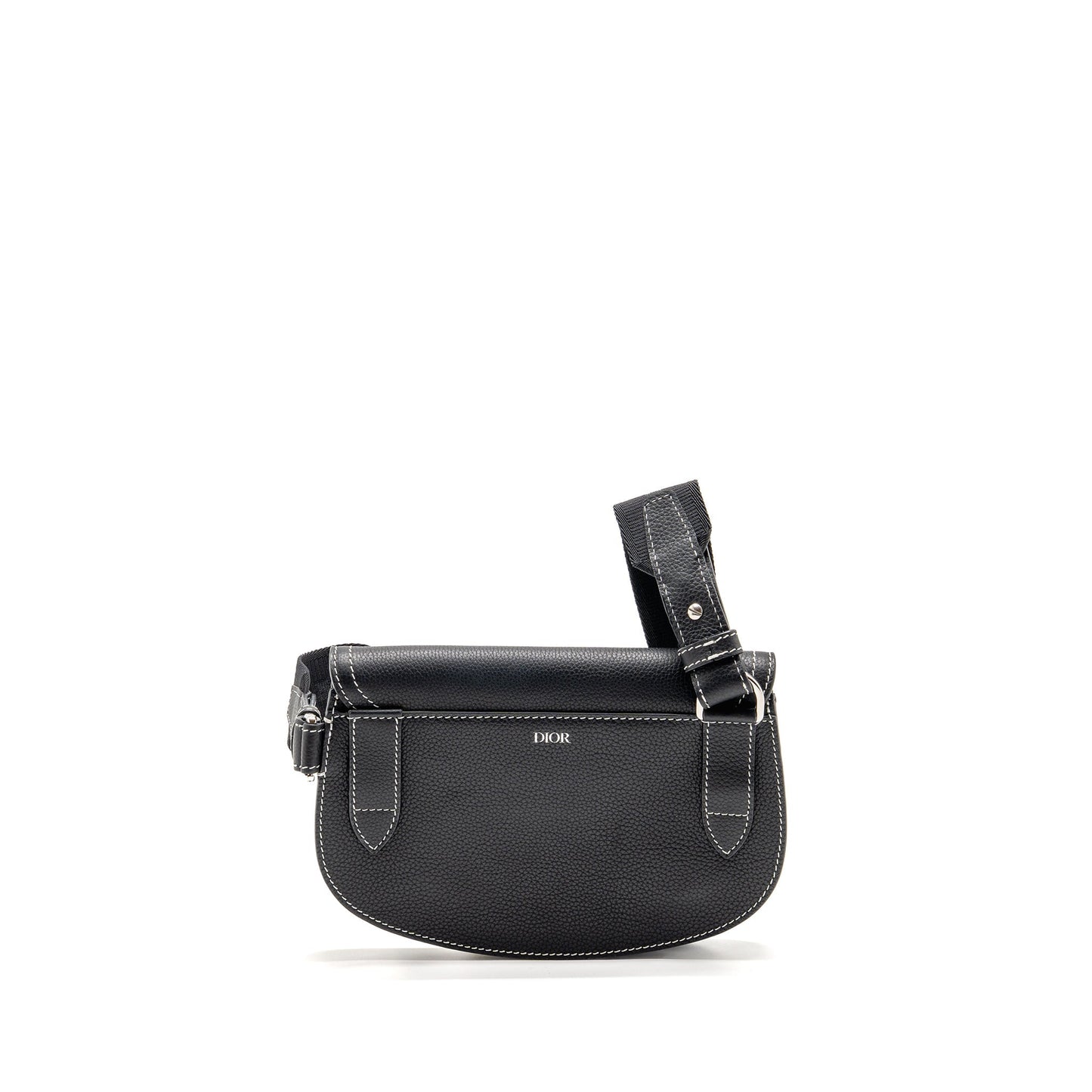 Dior x Kaws Pouch Saddle Purse Leather Black