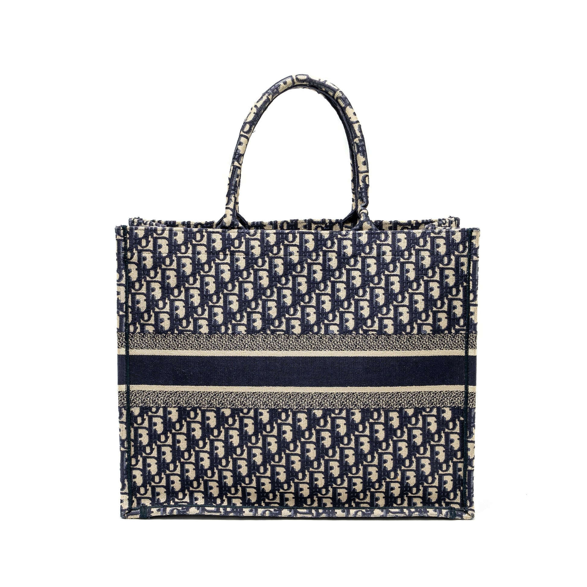 Dior Large Book tote blue oblique EMBROIDERY