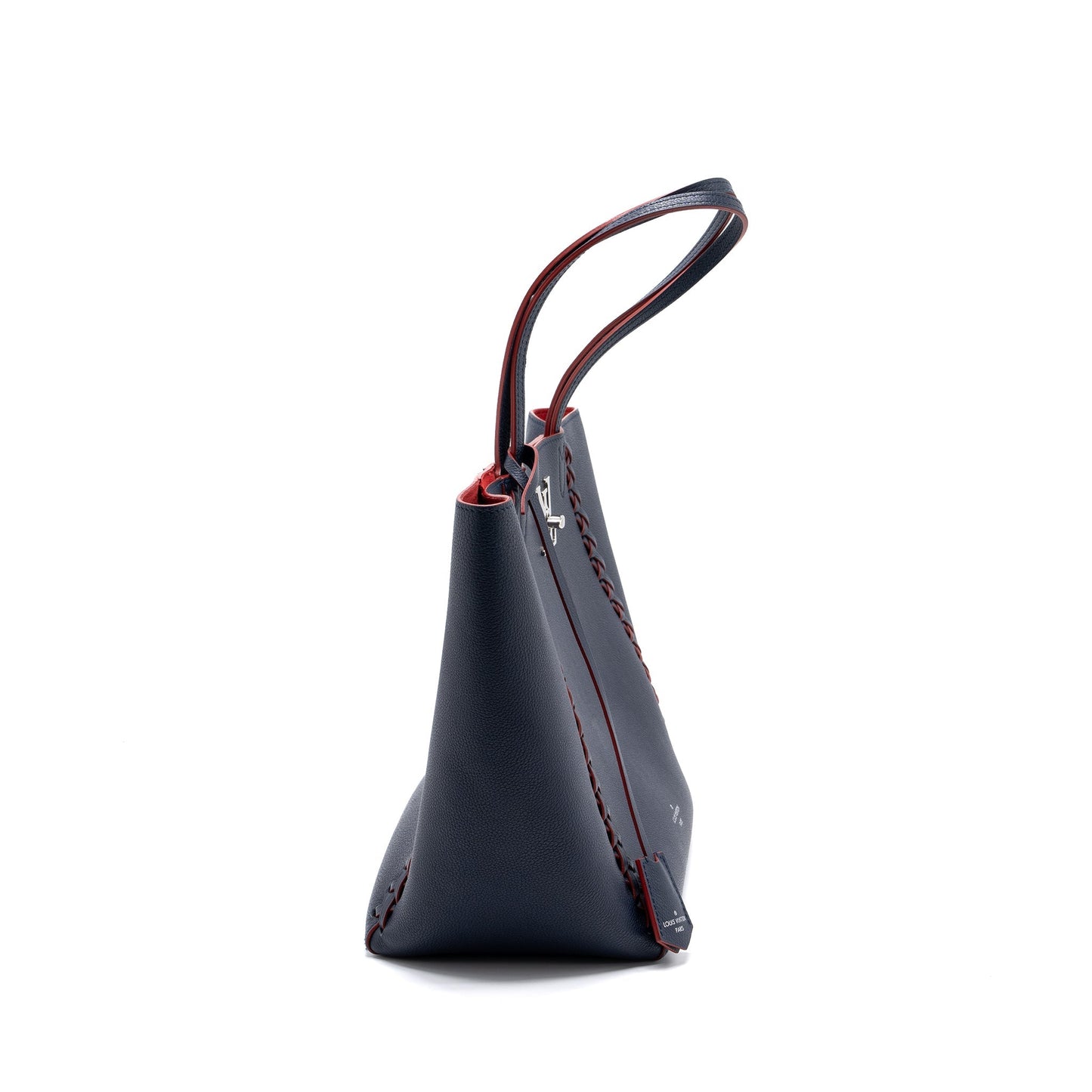 Louis Vuitton Lock Me Tote Bag Calfskin Navy SHW