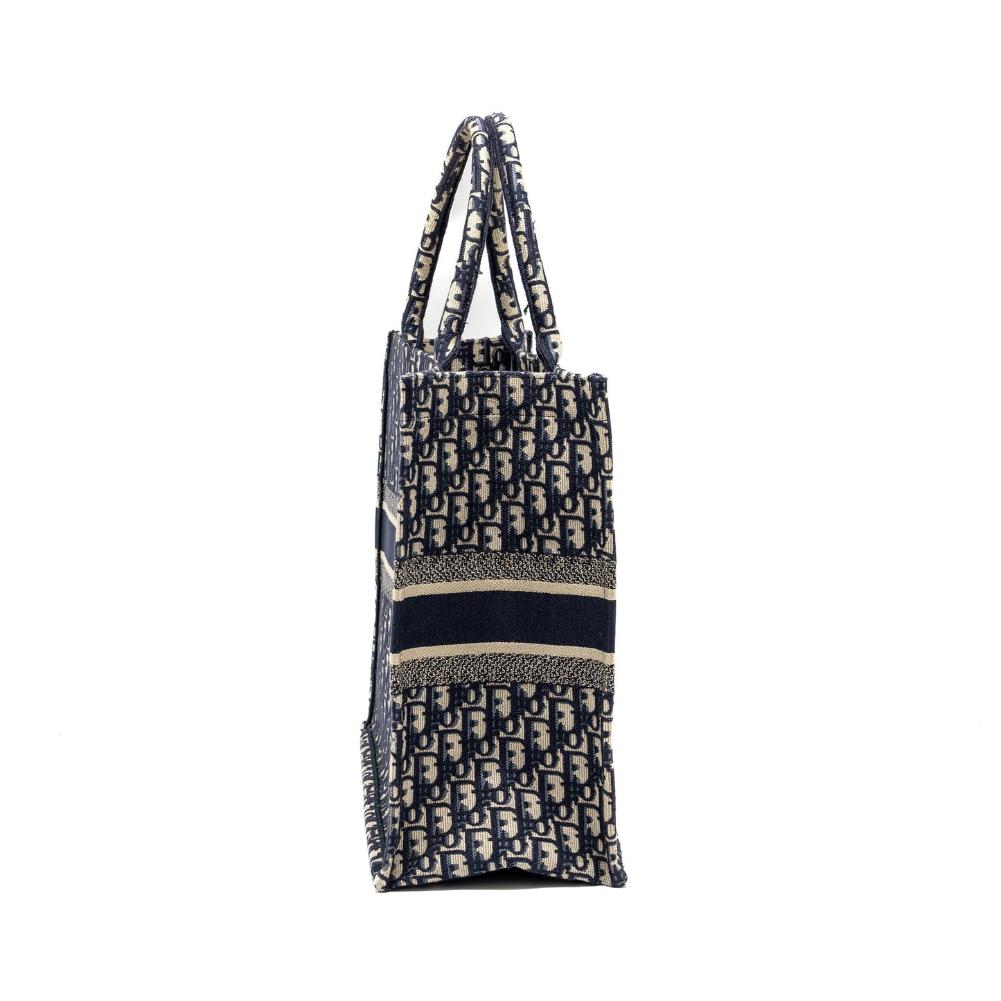 DIor Large Book Tote Blue Dior Oblique Embroidery
